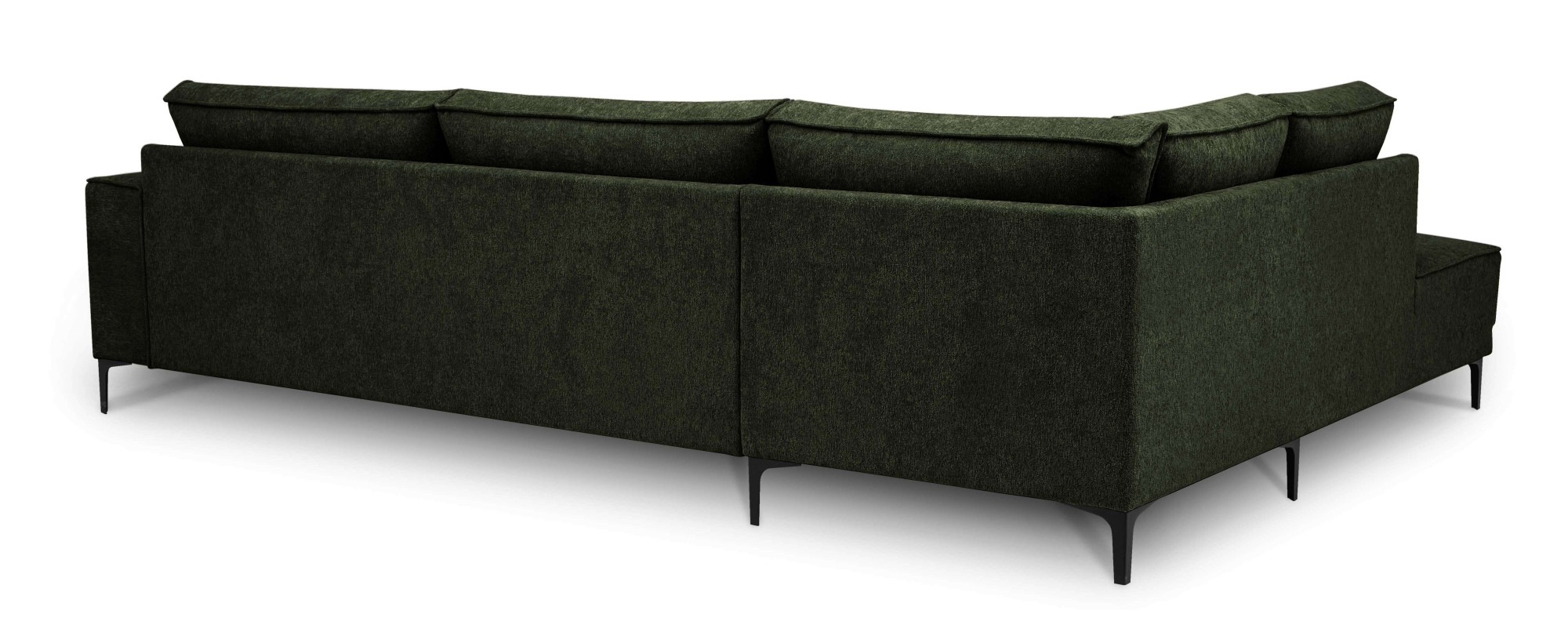 Places of Style Ecksofa »Polsterecke Oland, Struktur, Flachgewebe, Luxus-Microfaser, Boucle«, L-Form, 289 cm, Wellenunterfederung, Skandi-Design, Metallfüße