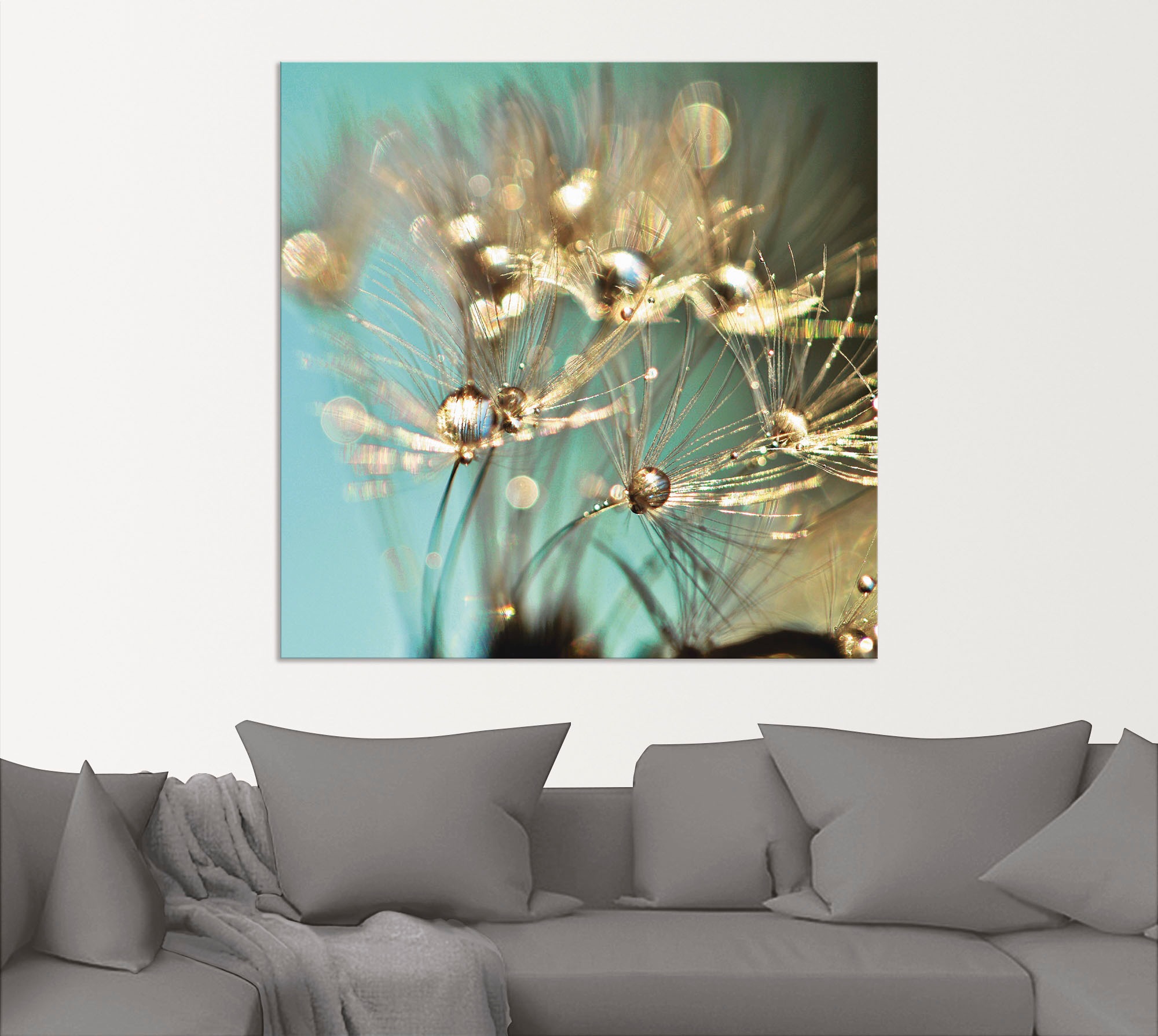 Artland Wandbild »Pusteblume glänzendes Gold«, Blumen, (1 St.), als Alubild, Outdoorbild, Leinwandbild, Poster, Wandaufkleber