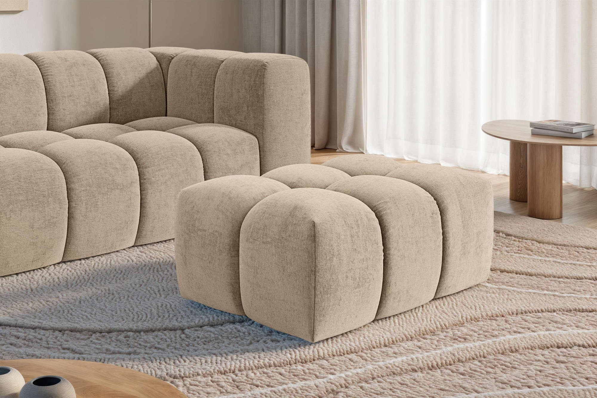 homsy by Ana Johnson Polsterhocker »BOUBELLE Sitzhocker mit Steppung, Bubble-Optik, Maße B/T/H: 97/67/42cm« erstklassige Verarbeitung, hoher Sitzkomfort und modernes Design