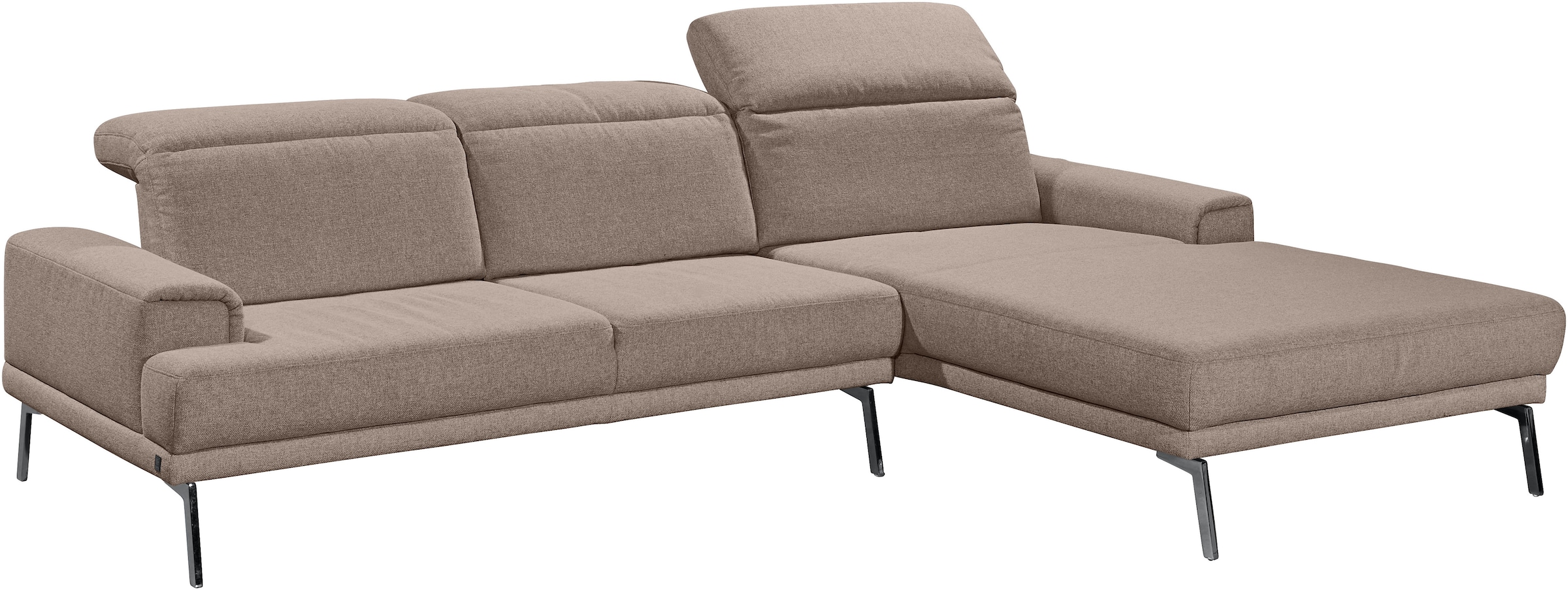 Musterring Ecksofa »MR 4580«, mit Kopf- und Sitztiefenverstellung, Metallfuß chrom, 288 x 193/220cm