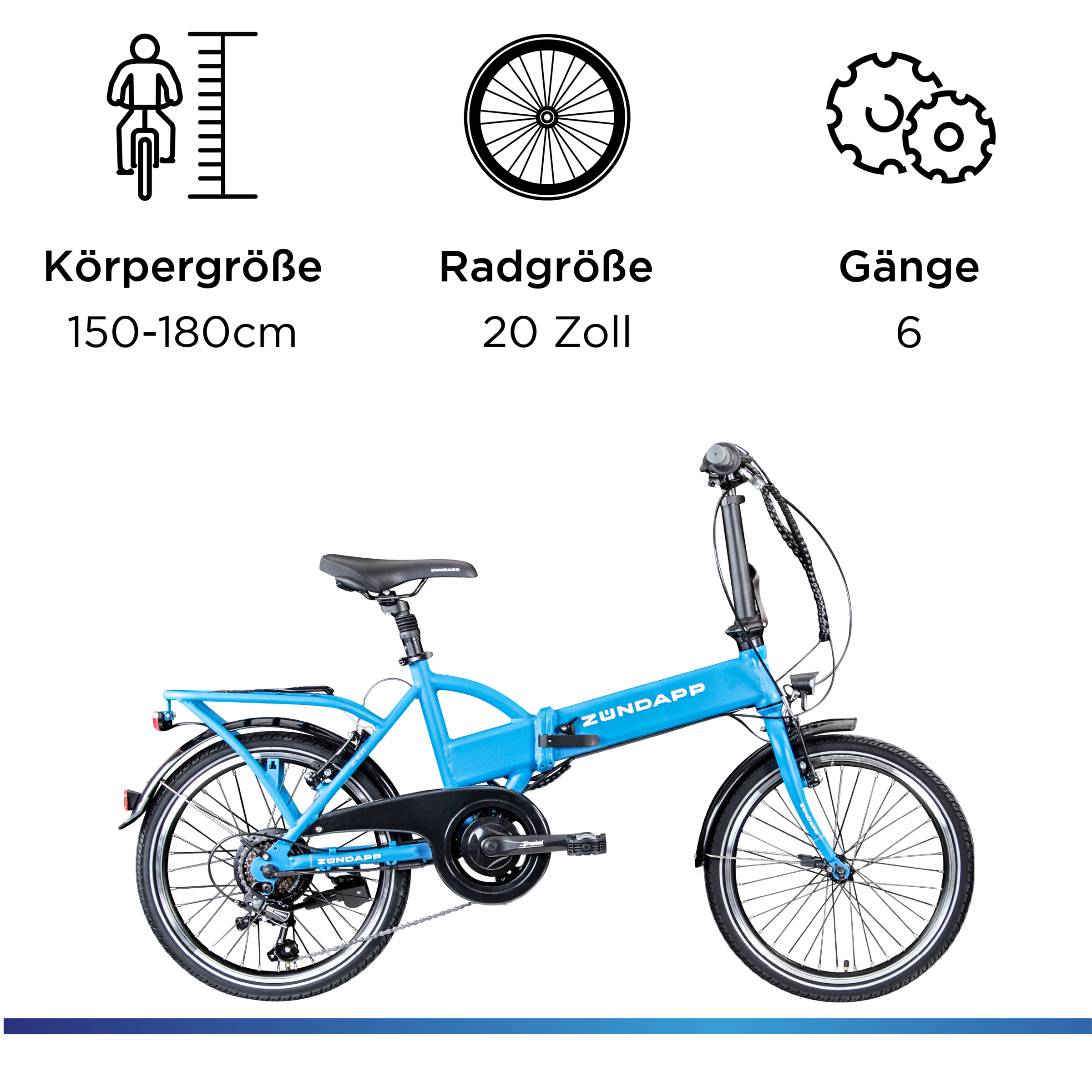 Zündapp »Z101« 6 Gang Shimano Tourney RD-TY300 Schaltwerk Kettenschaltung Heckmotor 250 W Pedelec, Elektrofahrrad für Damen u. Herren