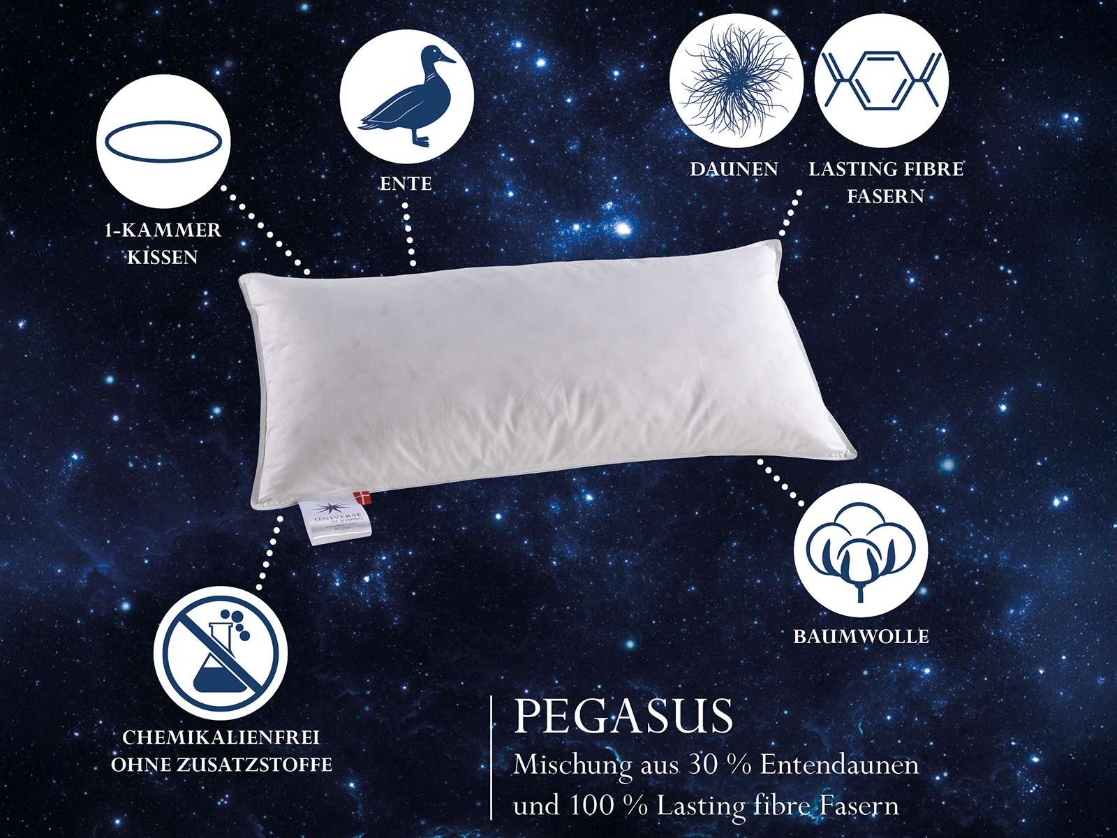 Universe of sleeping Baumwollkissen »mit Mischung aus 50% Polyesterfasern & günstig online kaufen