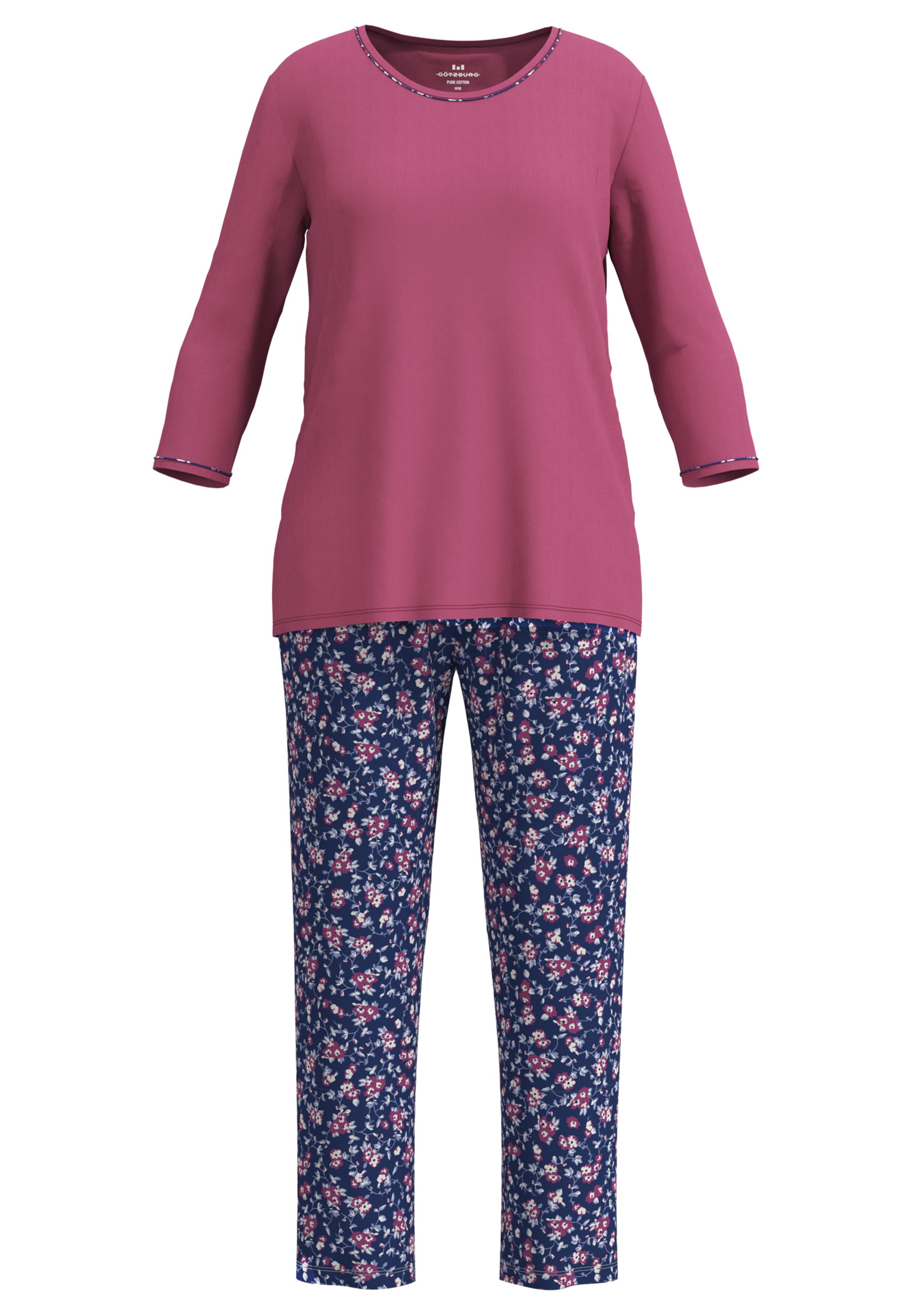 GÖTZBURG Pyjama 3/4 Arm, Rundhalsausschnitt, mit Motiv, Baumwolle
