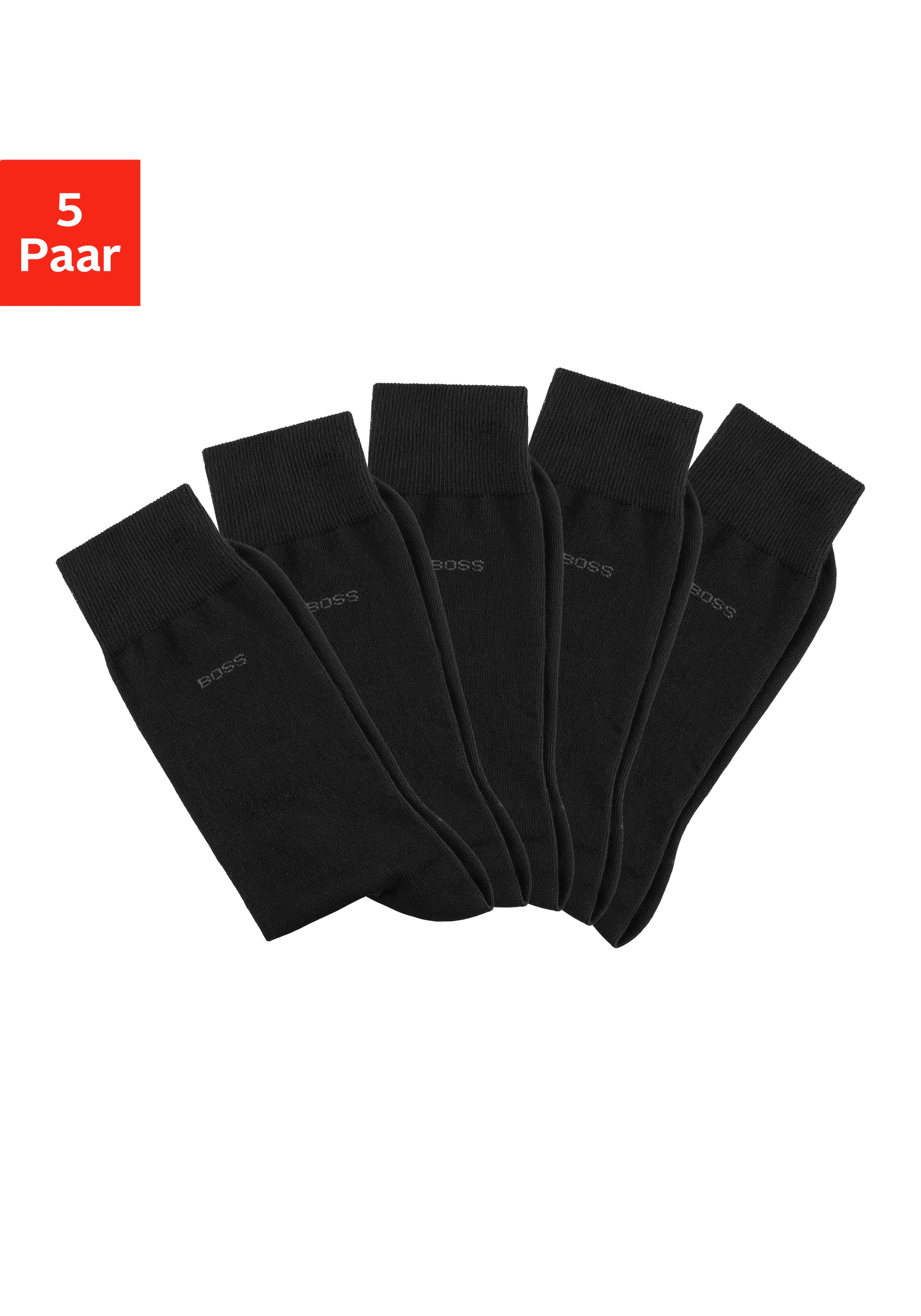BOSS Socken »5P Uni Color CC«, (5 Paar), in klassischer Unifarbe