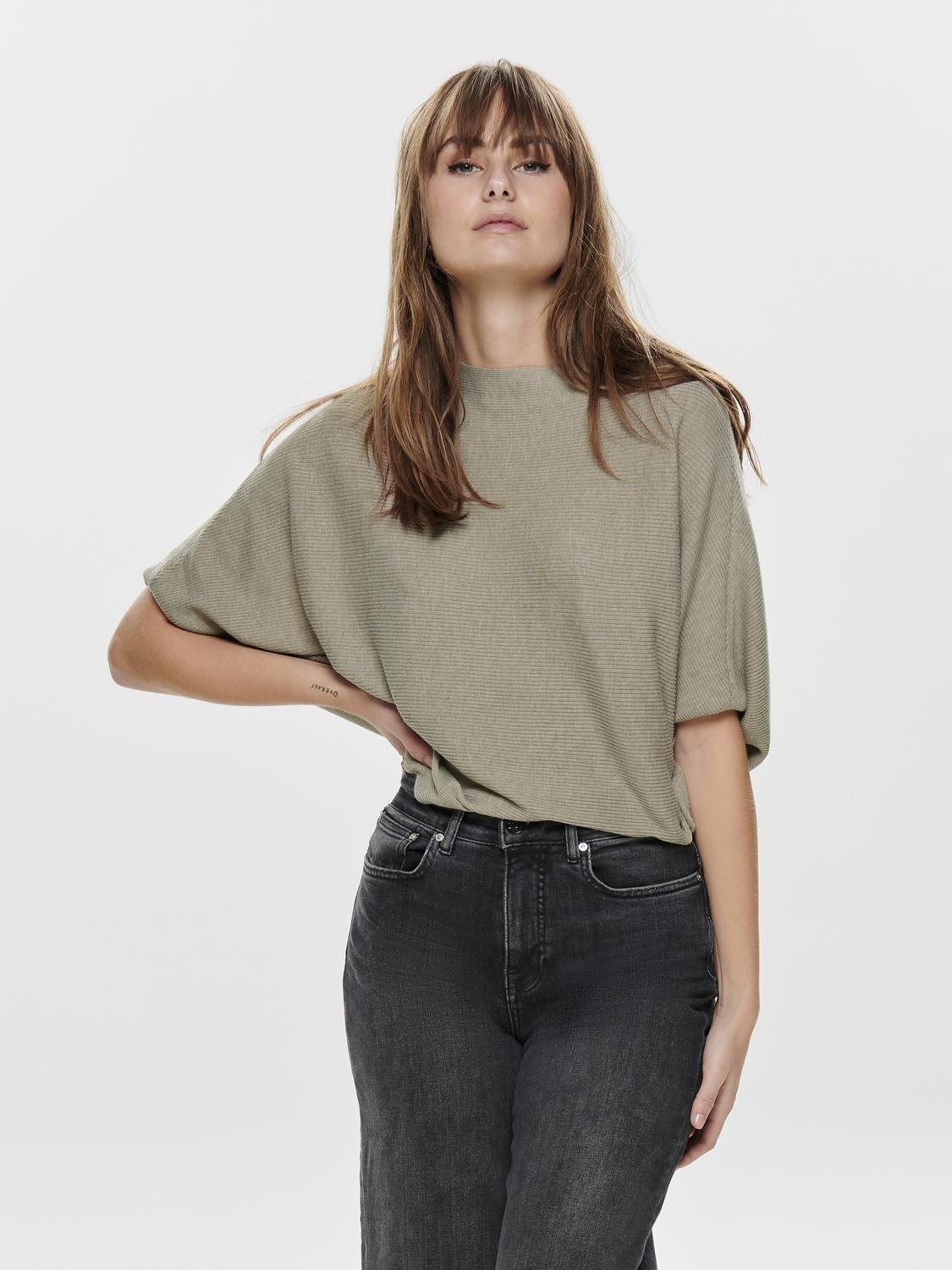 JDY Strickpullover »NEW BEHAVE BATSLEEVE PULLOV. KNT NOOS« Simply Taupe Detail:MELANGE S (36) S (36) Pullover von JDY