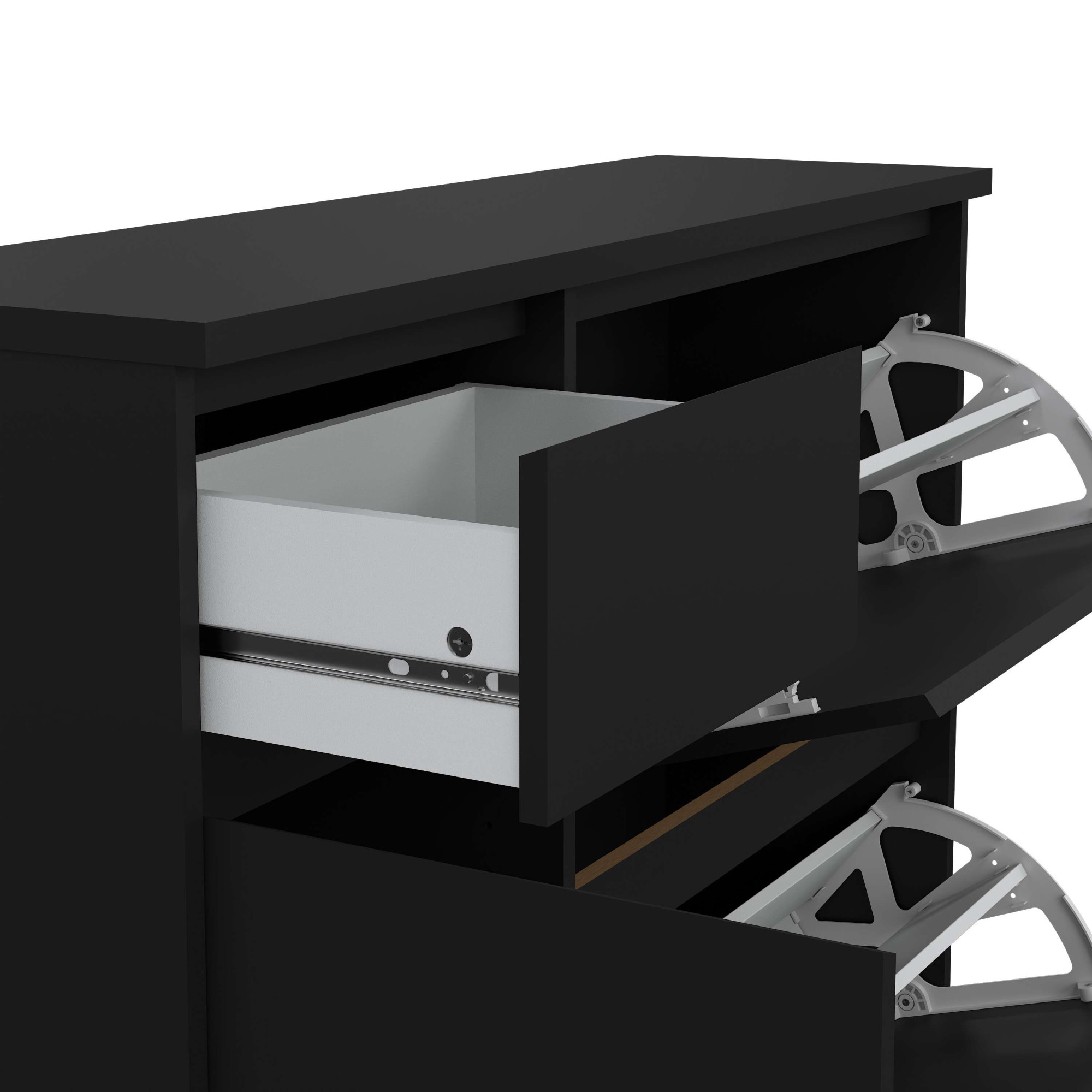 INOSIGN Schuhschrank »Naia Schuhaufbewahrung, Schuhkommode, Schuhregal, Garderobenschrank,«, mit 2 Klappen und 1 Tür und 1 Schublade, Breite 109 cm