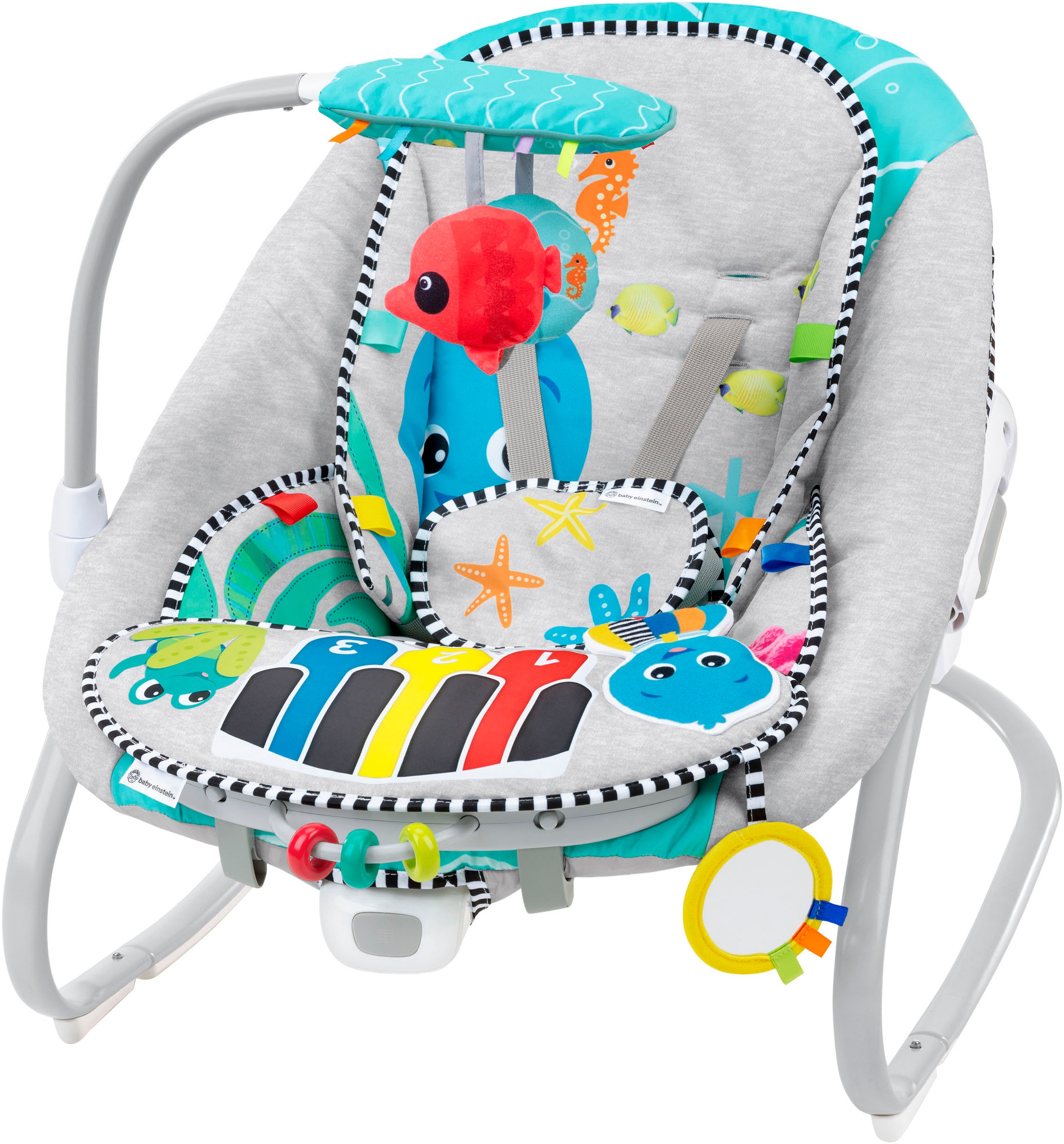 Baby Einstein Babywippe »Kick to It 4-in-1 Musical Swing & Rocker«, bis 9 kg, mit Sound-Effekt