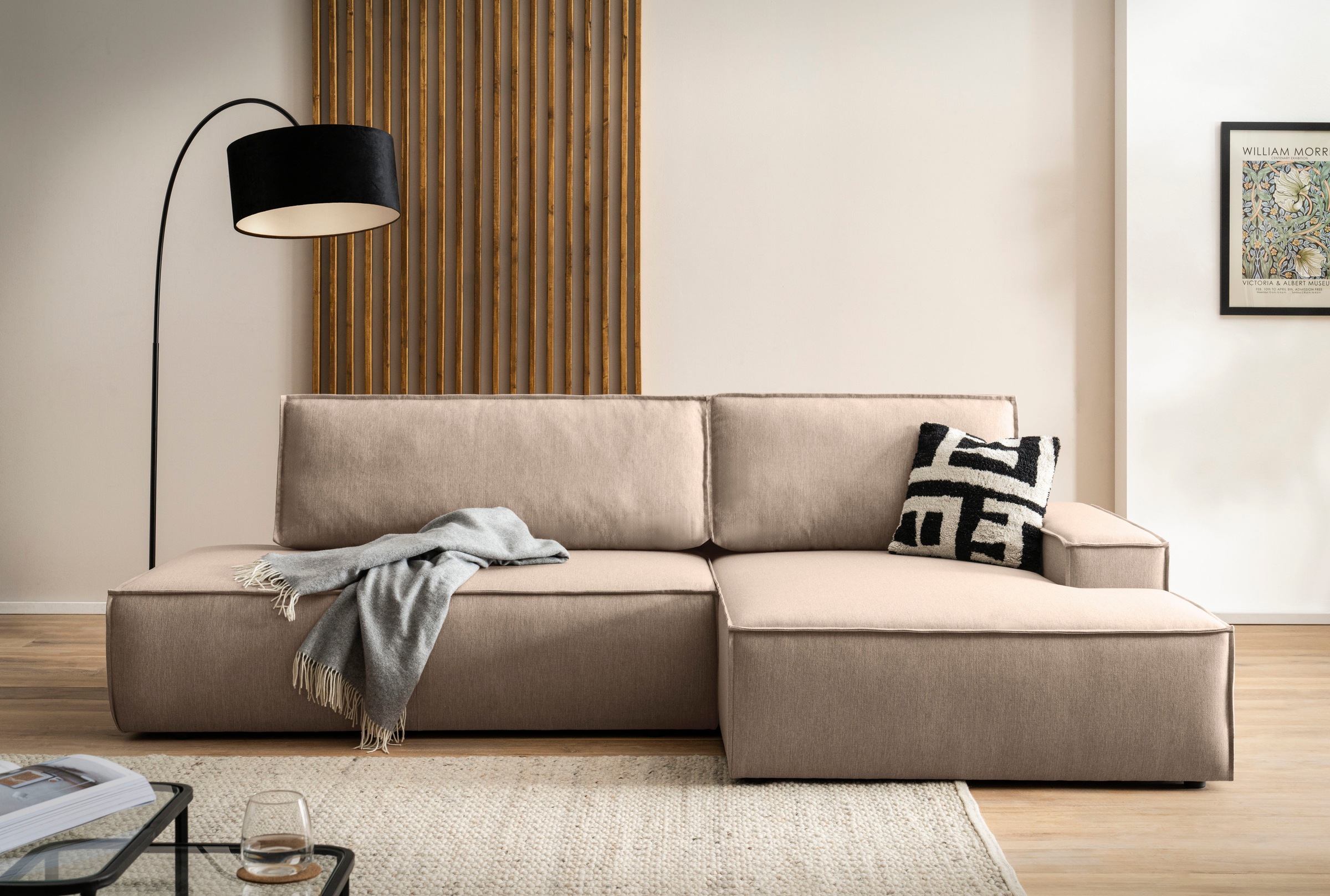 Home affaire Ecksofa »SHERWOOD, Schlafsofa in L-Form offen (275cm), Cord, L günstig online kaufen
