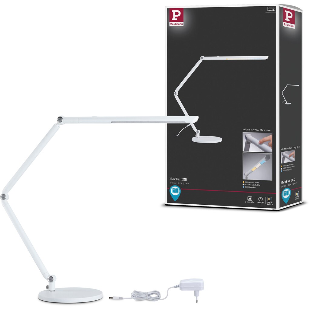 Paulmann LED Schreibtischlampe »FlexBar 3-step-dimmbar 230V«, 1 flammig-flammig