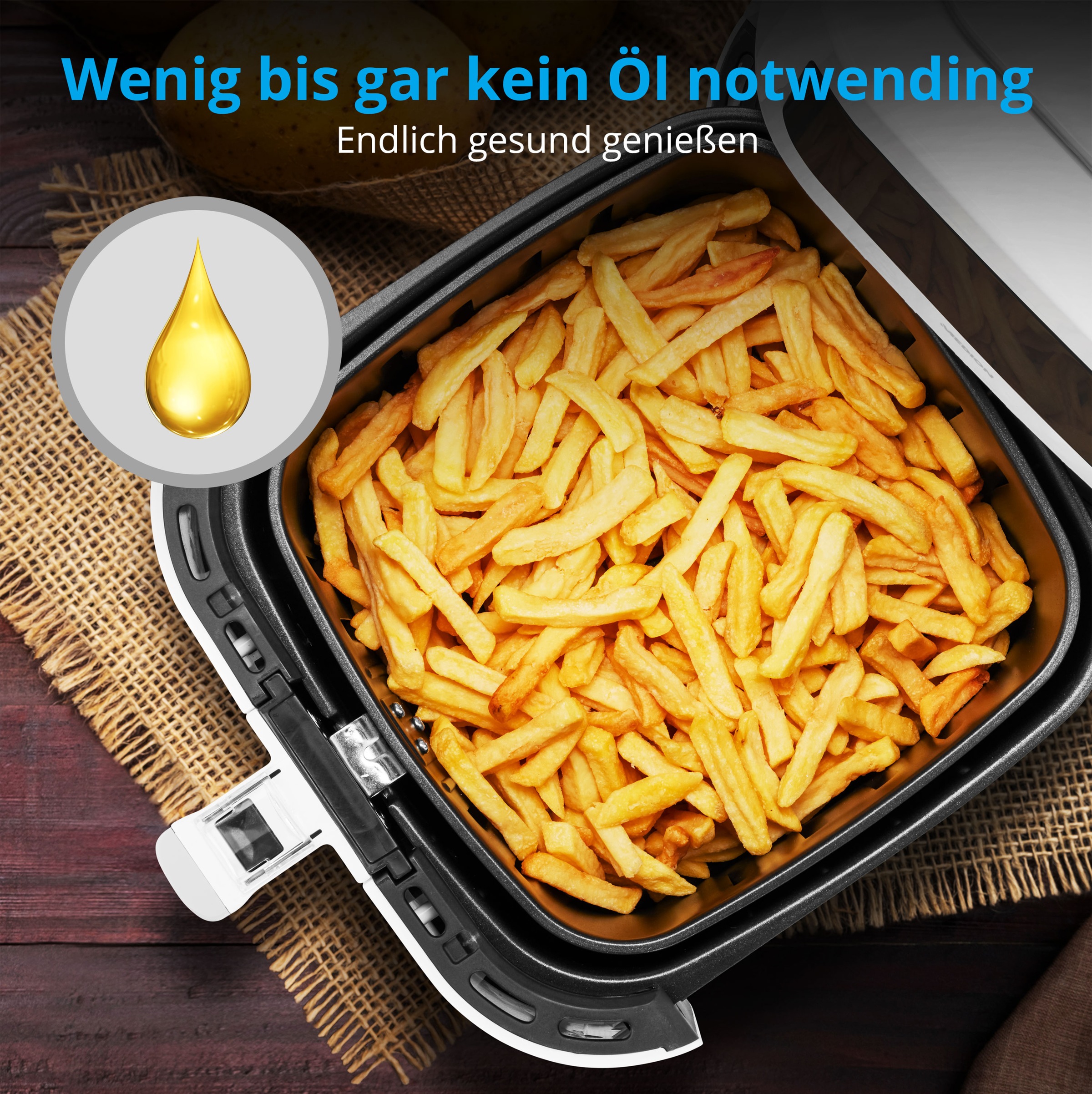 Medion® Heißluftfritteuse »MD 11740 E40 XL«, 2000 W, digitales Bedienfeld, 9 Automatikprogramme