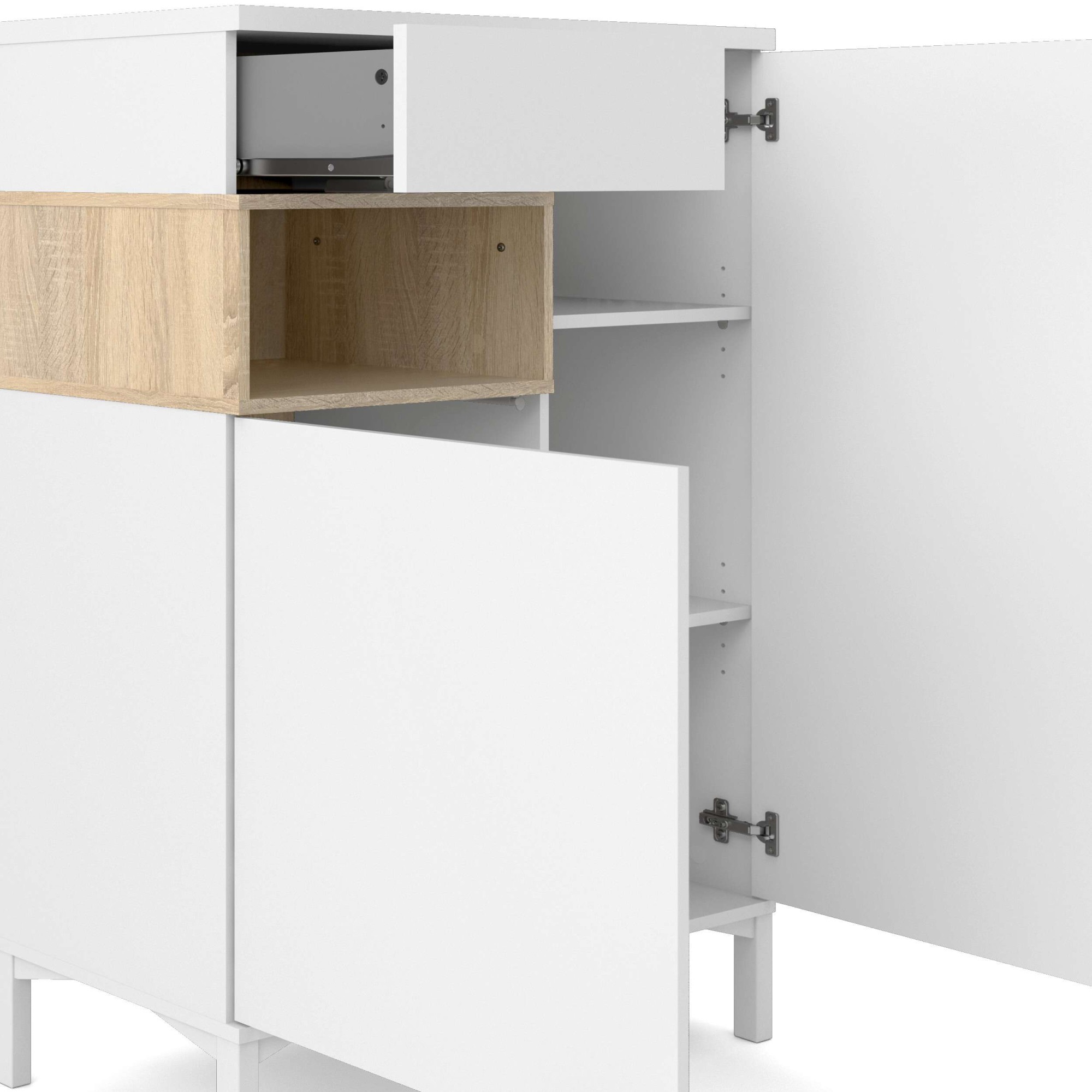 INOSIGN Highboard »Roommers, Anrichte, Stauraum, Sideboard«, Kommode, Höhe 118 cm, Breite 88,7 cm, 1 offenes Fach mit Rahmen-Optik