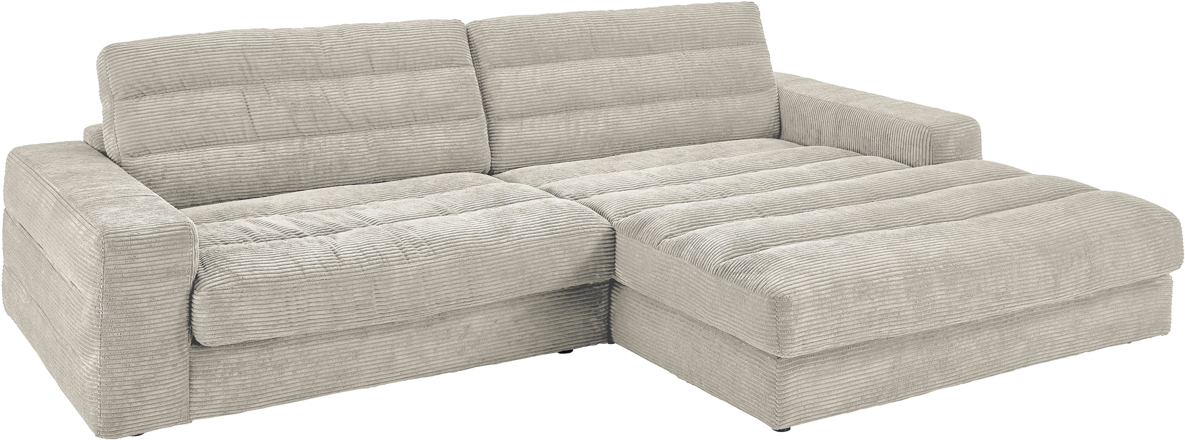 3C Candy Ecksofa »Stripes Mega-Sofa, bequem und komfortabel, L-Form«, Lose Rückenkissen, mit feiner Quersteppung, Cord-Bezug