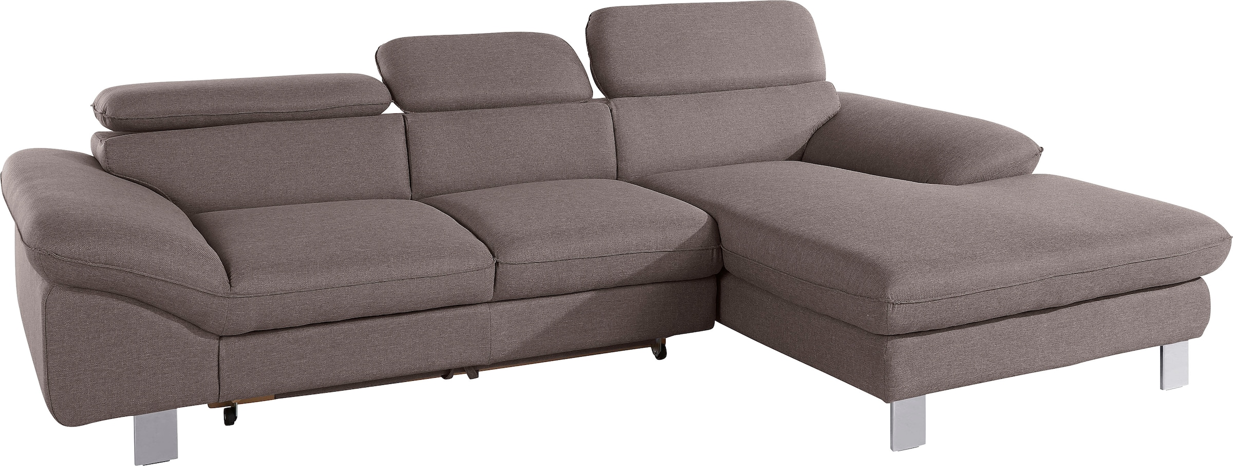 COTTA Polstergarnitur »Driver L-Form«, (Set, 2 tlg.), Set bestehend aus: Ecksofa mit Kopfteilverstellung & Hocker
