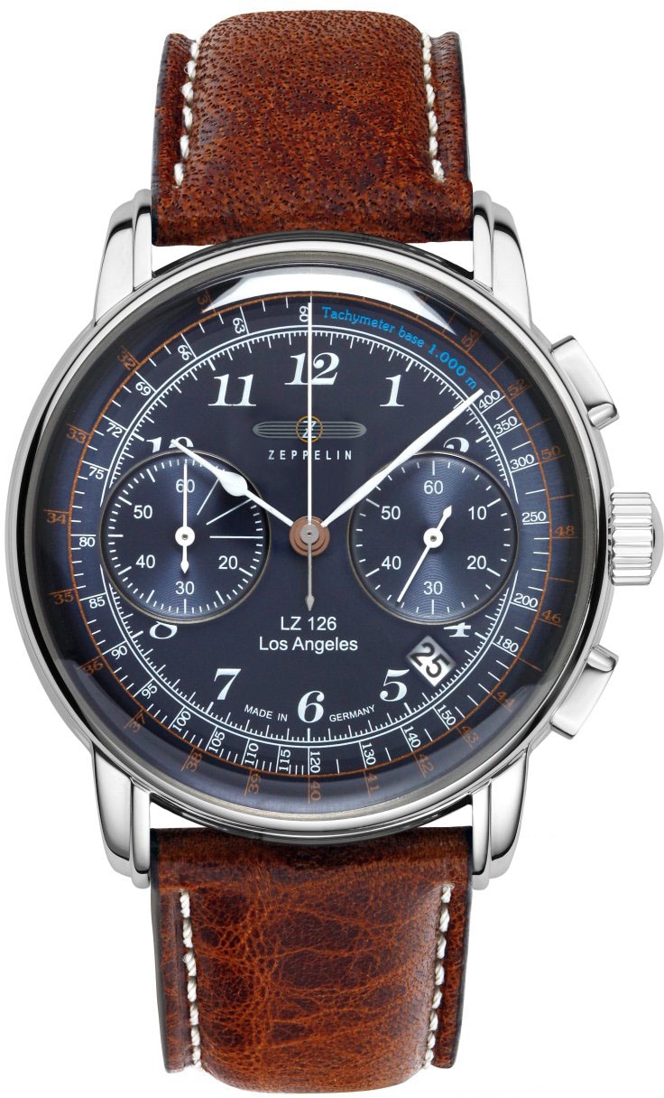 ZEPPELIN Chronograph »LZ 126 Los Angeles« Armbanduhr, Quarzuhr, Herrenuhr, Datum, Stoppfunktion, Made in Germany