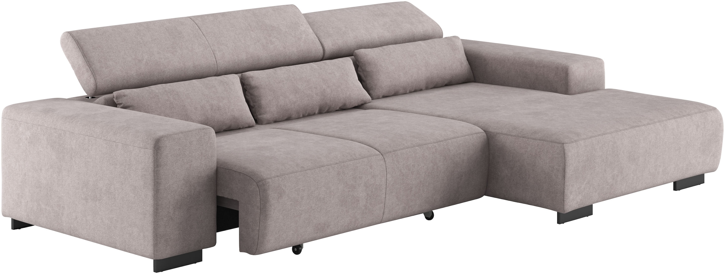 COTTA Ecksofa »Side L-Form, mit Kopfteilverstellung & 3 Nierenkissen«, optional motorische Sitztiefenverstellung