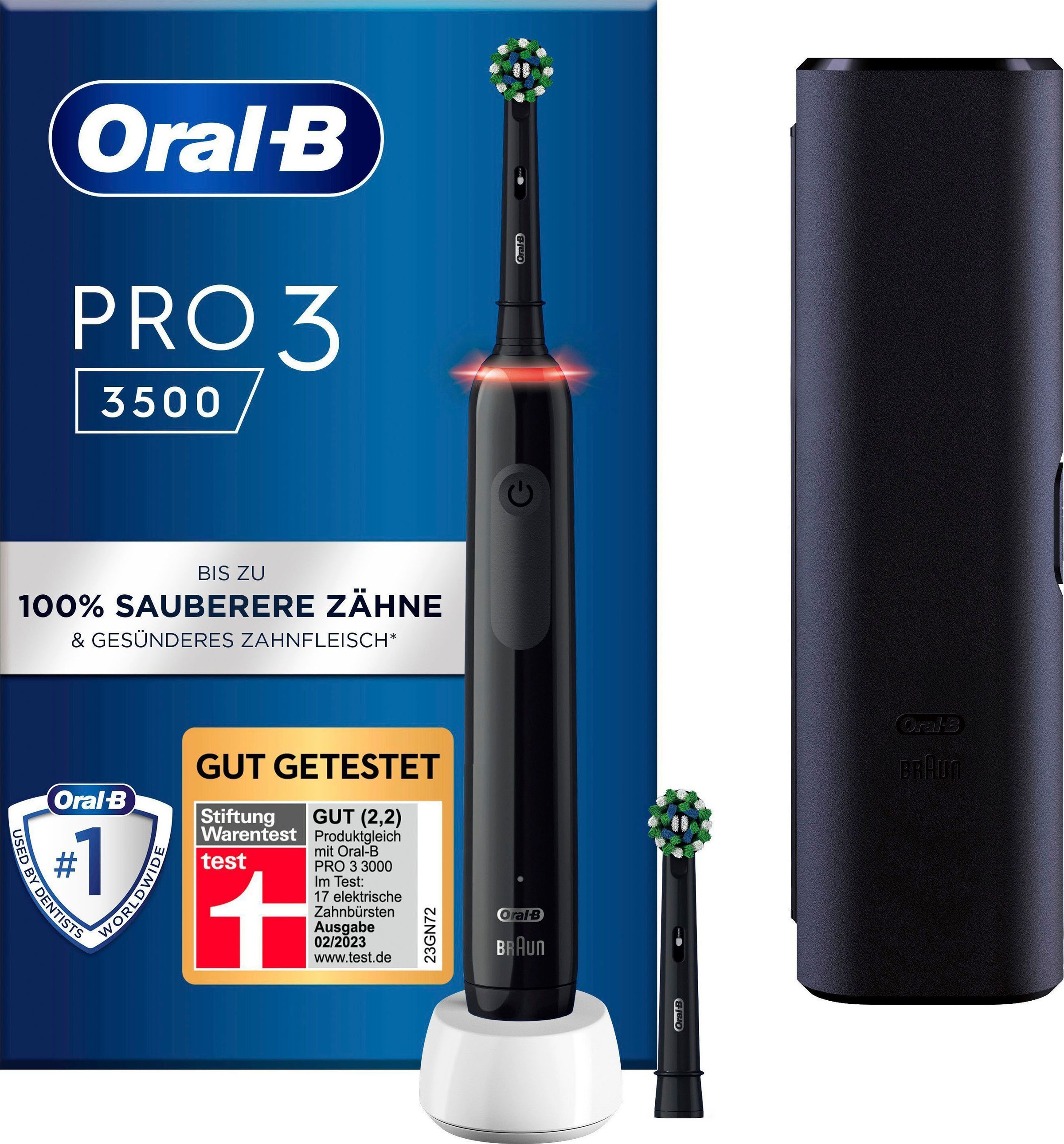 Oral B Elektrische Zahnbürste »Pro 3 3500«, 2 St. Aufsteckbürsten, 3 Putzmodi kaufen