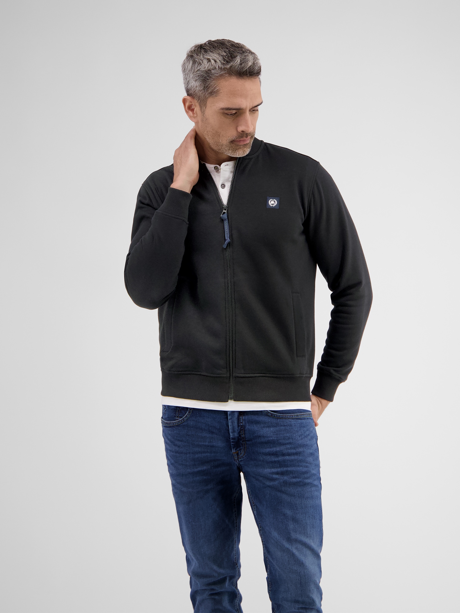 LERROS Sweatjacke »LERROS Sweatjacke mit Collegekragen«