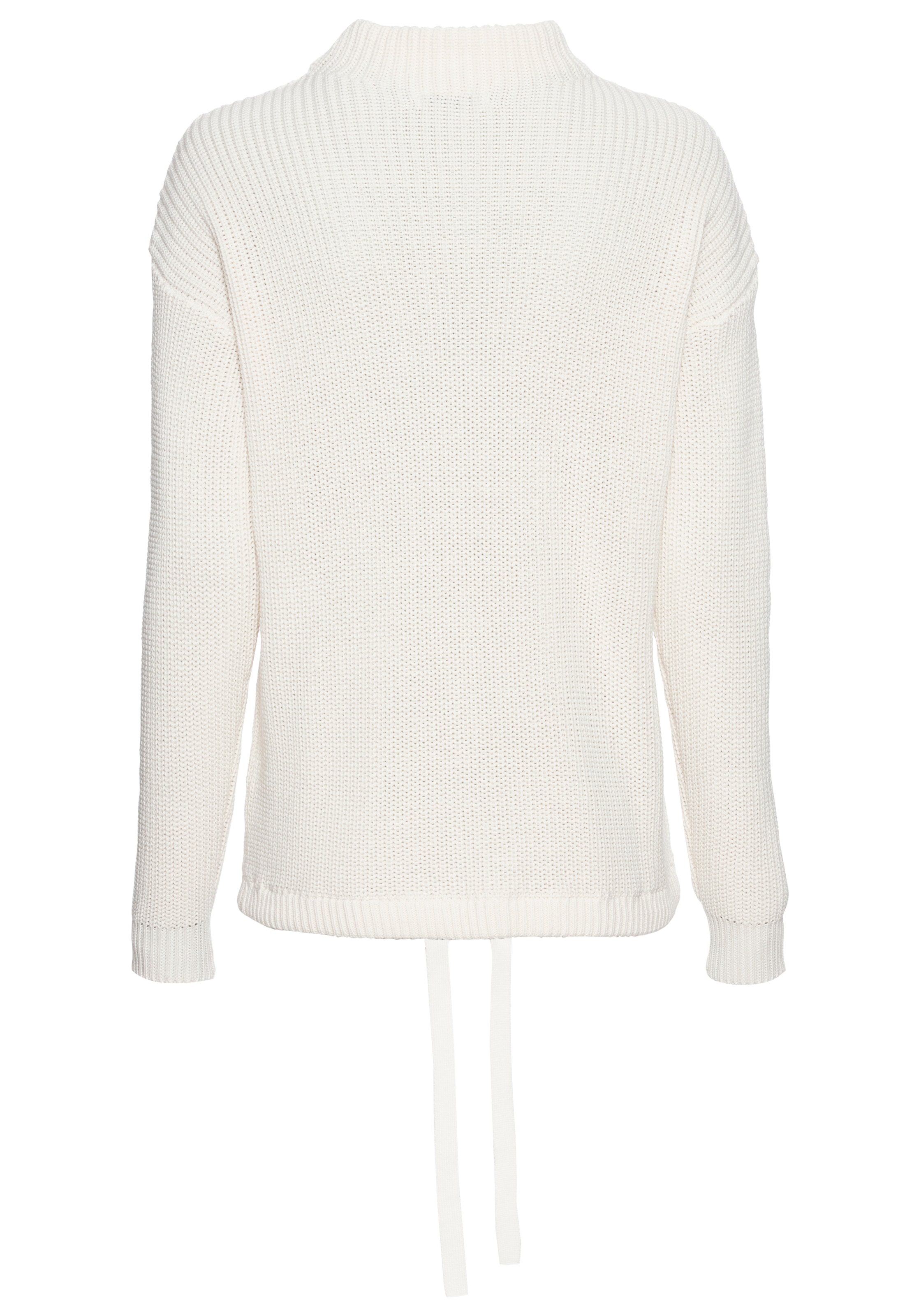 DELMAO Stehkragenpullover, mit verstellbarem Saum durch Bindeband