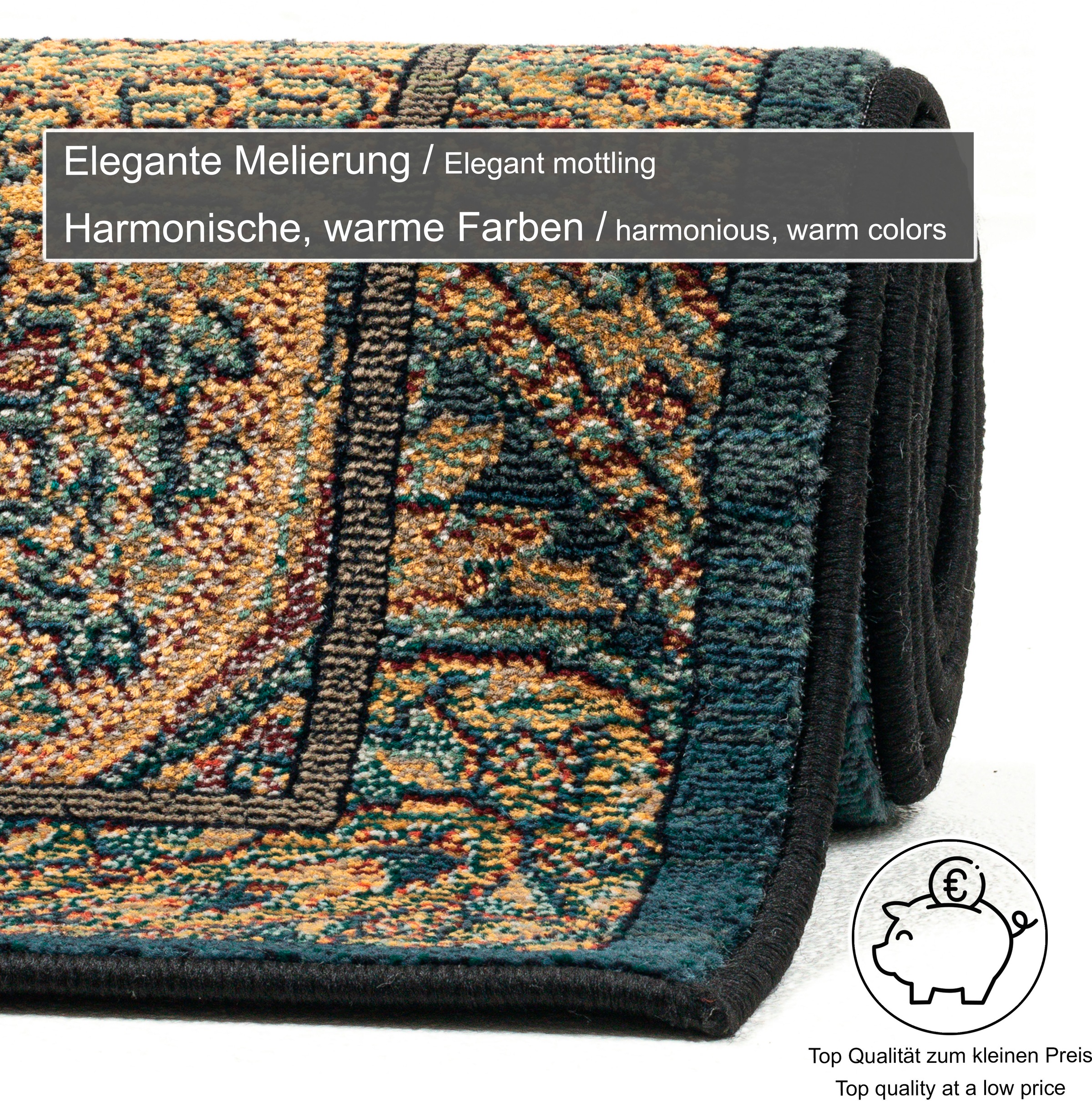 THEKO Teppich »Gabiro 739«, rechteckig, 10 mm Höhe, Kurzflor, Ornamente, ideal im Wohnzimmer & Schlafzimmer