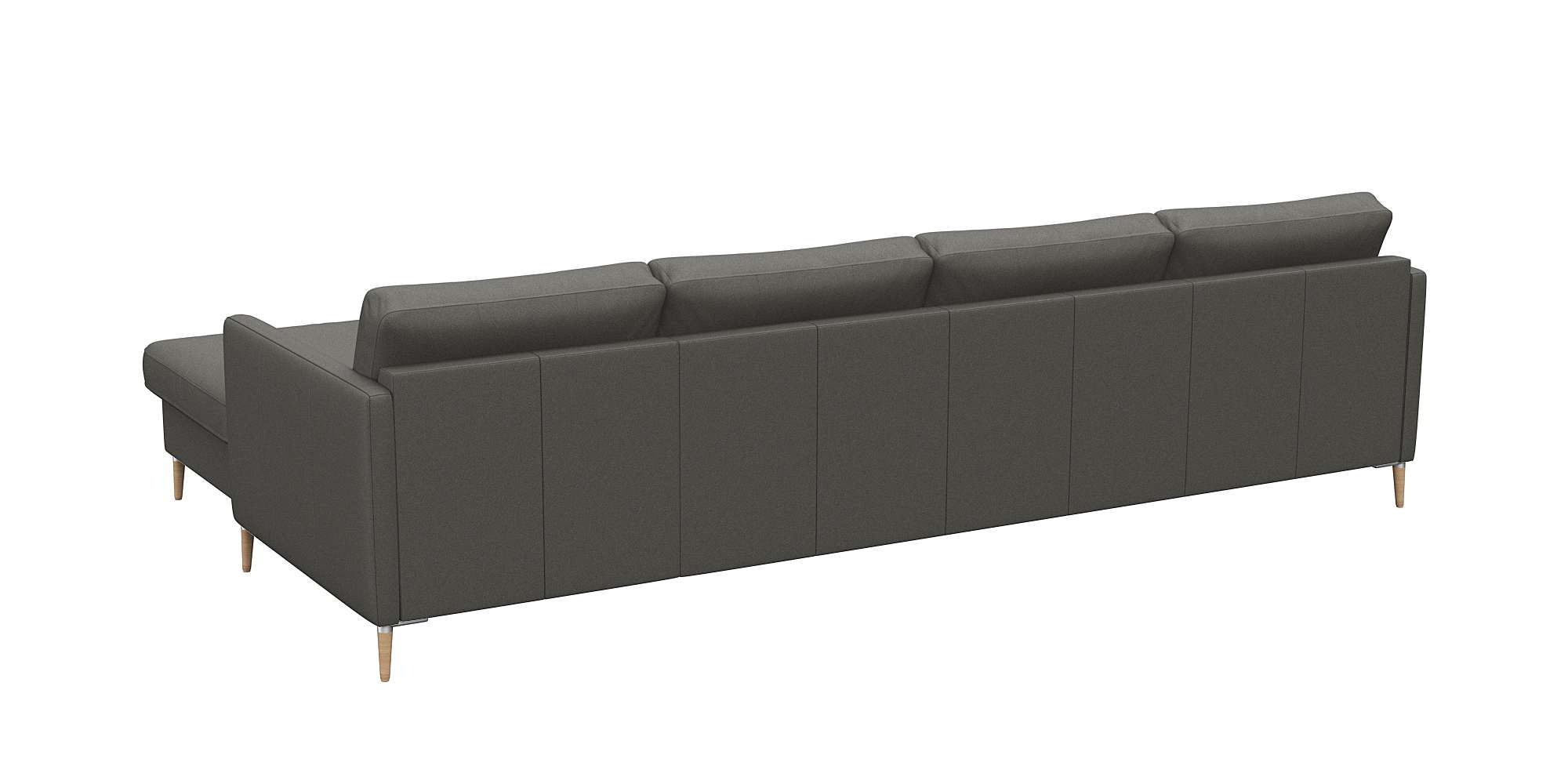 FLEXLUX Ecksofa »Fiore, L-Form, bequem und komfortabel durch hochwertigem Sitzaufbau«, schmale Armlehnen, Kaltschaum, Füße Alu+ Eiche