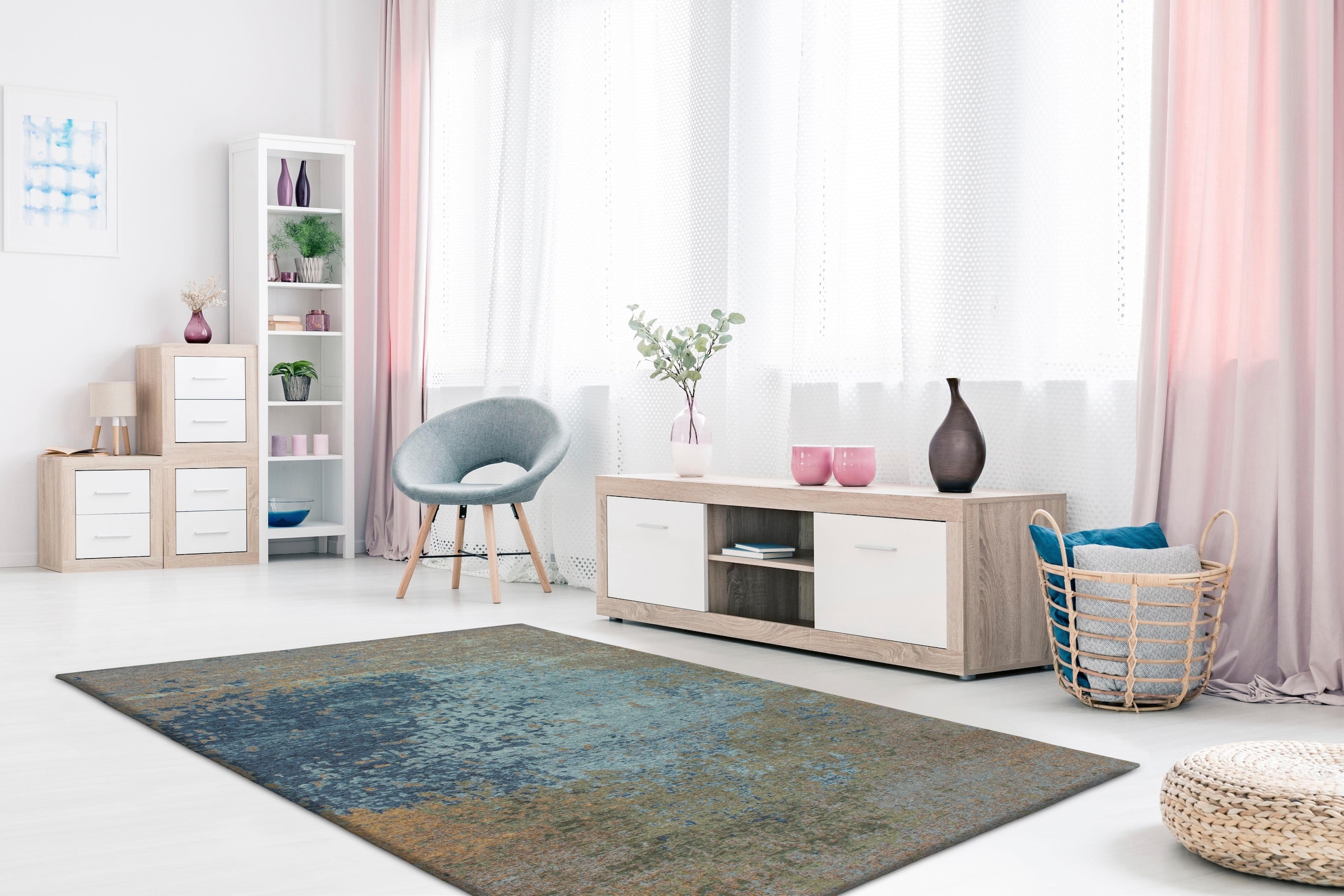 calo-deluxe Teppich »Ophir 201«, rechteckig, 8 mm Höhe, Kurzflor, Wohnzimmer