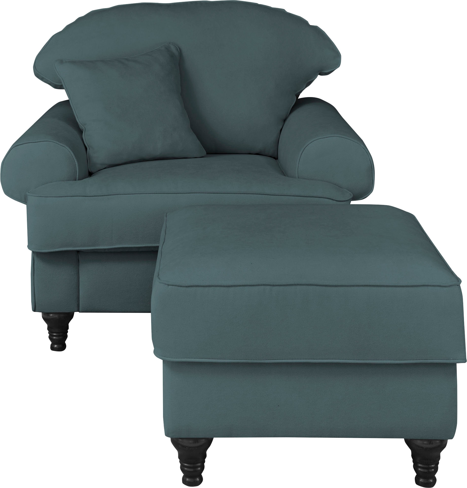 Home affaire Sessel »WESTMINSTER« Set, 1Sessel, 1 Hocker, 2 Stk. tlg. mit F günstig online kaufen