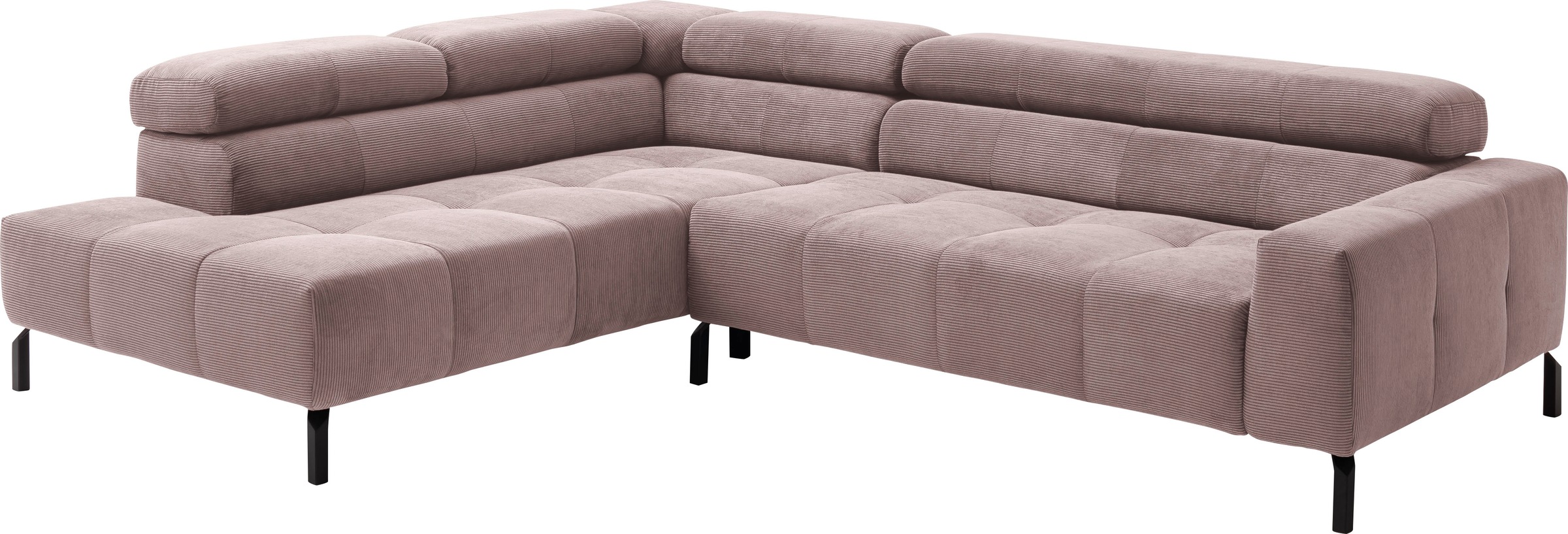 Places of Style Ecksofa »Cleveland, L-Form, incl. Kopfteilverstellung, Breite 276 cm«, wahlweise elektrischer Sitzvorzug