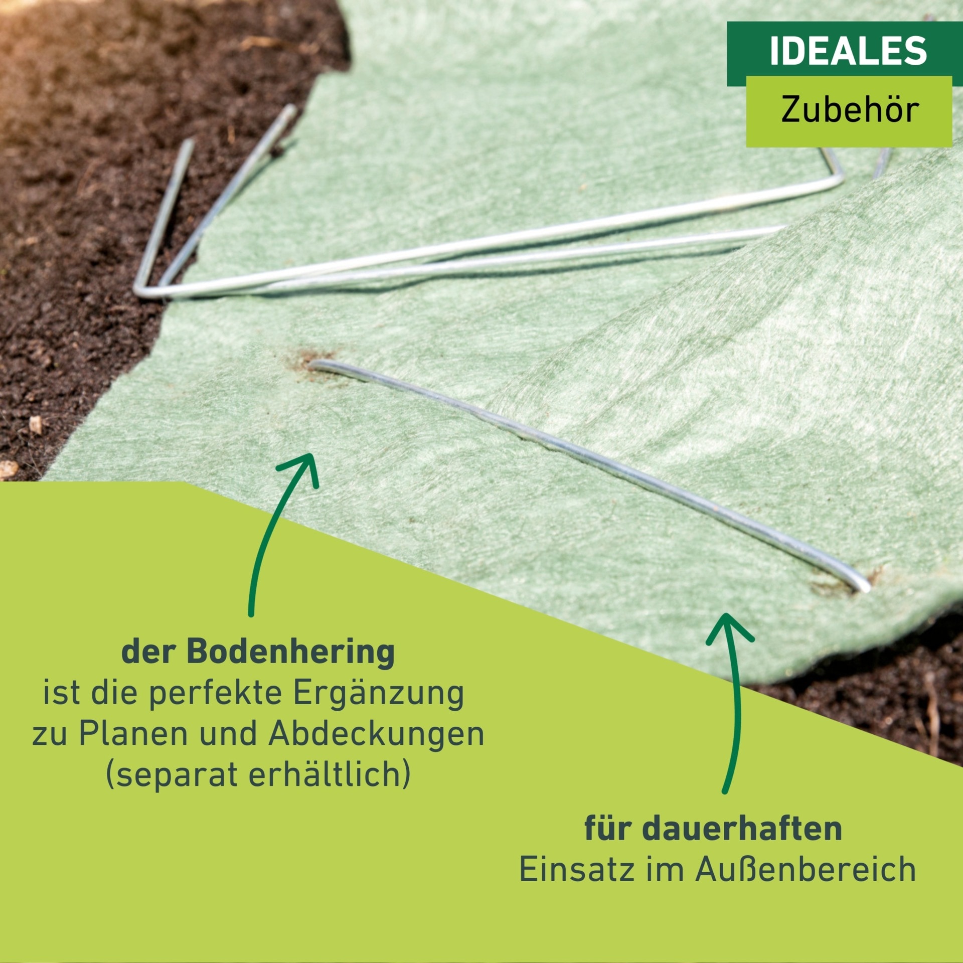 Windhager Gartenvlies »Befestigungshering aus Metall, wiederverwendbar, 10 Stk.« Packung, 10 Stk. tlg. Bodenanker für Folien, Vlies, erhältlich in 4 x 14 cm oder 15 x 25 cm