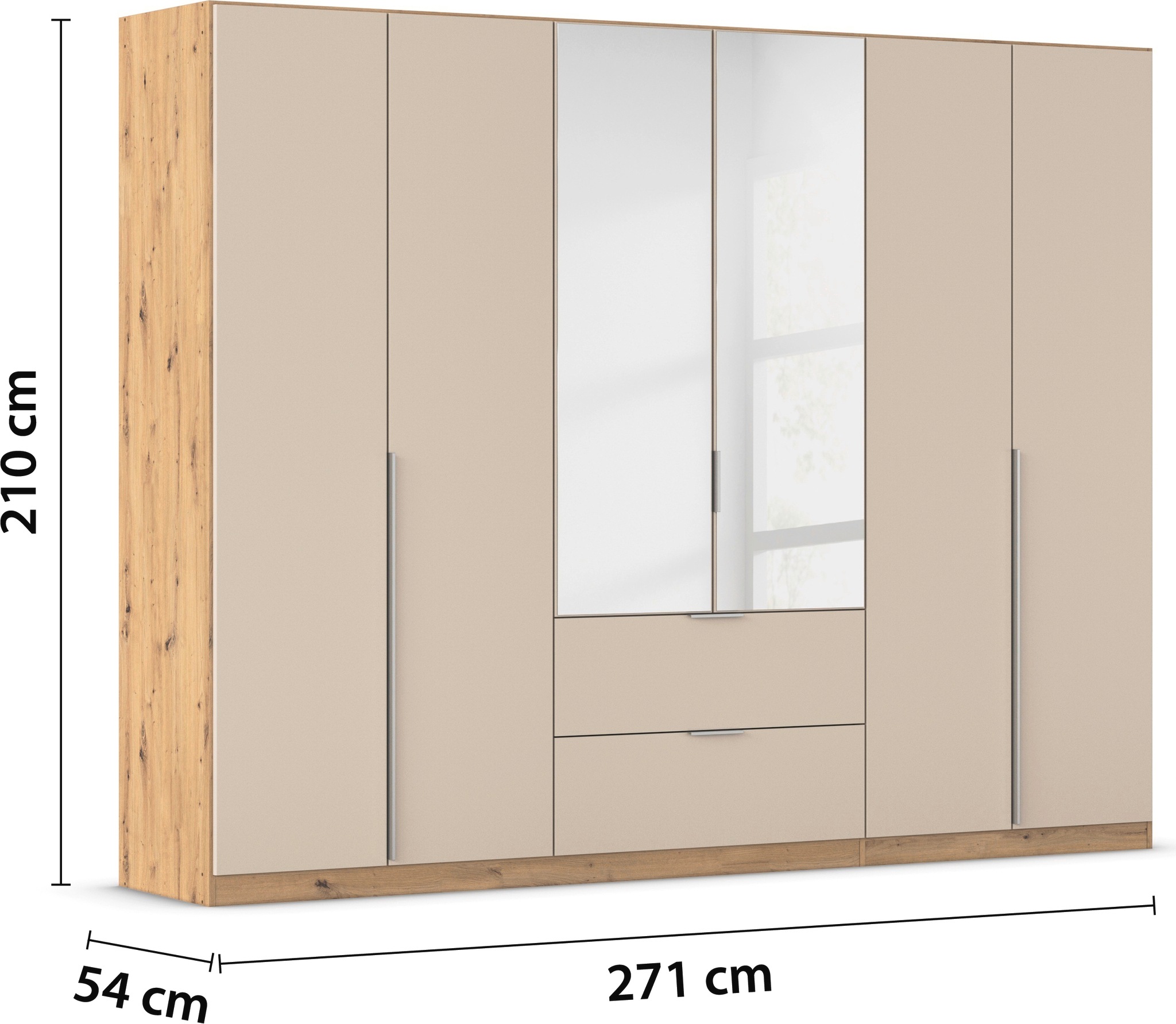 rauch Drehtürenschrank »Kleiderschrank Schrank Garderobe AGORDO mit Dekor- oder Hochglanzfront«, (in zwei Griff-Farben mit Dekor- oder Hochglanzfront), mit Außenschubkästen, in 6 Breiten und 2 Höhen MADE IN GERMANY