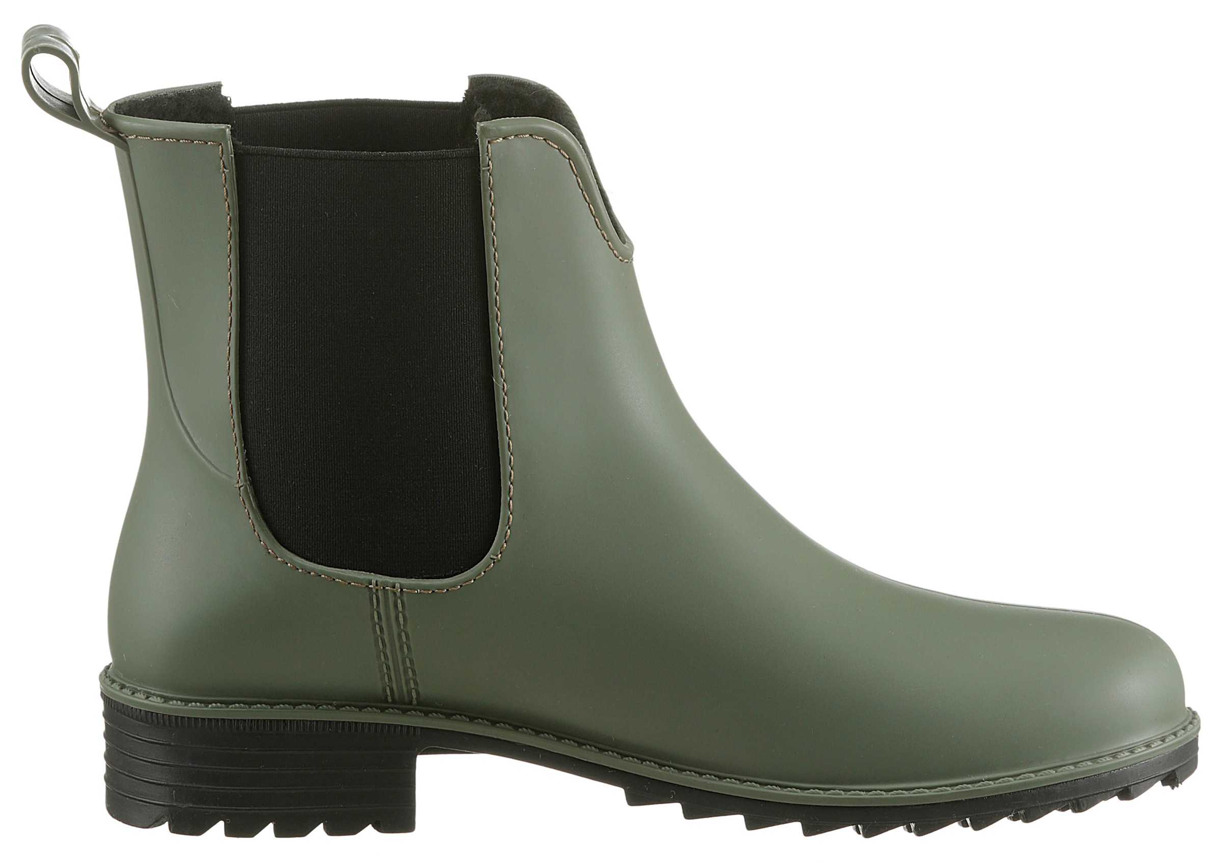 Rieker Chelseaboots, Gummistiefelette, Schlupfboots, Blockabsatz, zum Reinschlüpfen