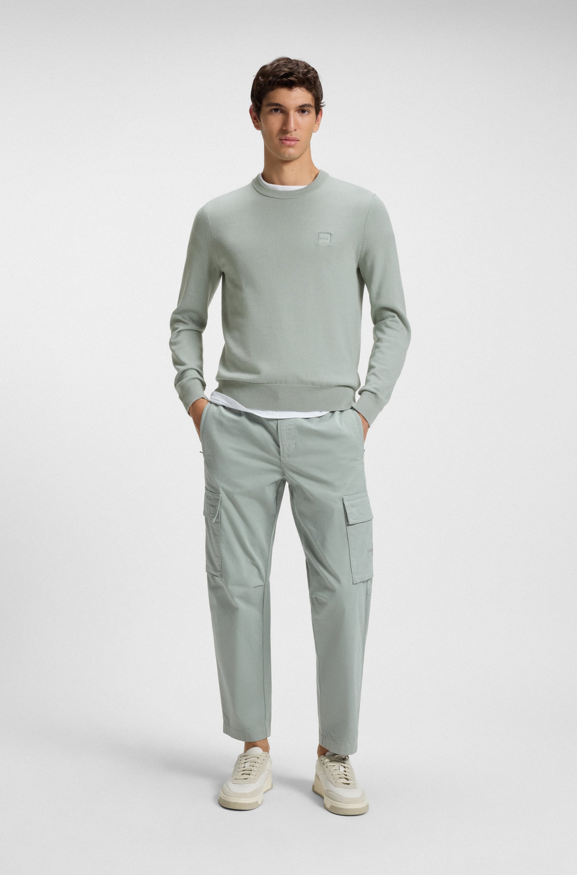 BOSS ORANGE Strickpullover »Kanovano Cotton Cashmere« mit Rundhalsausschnitt