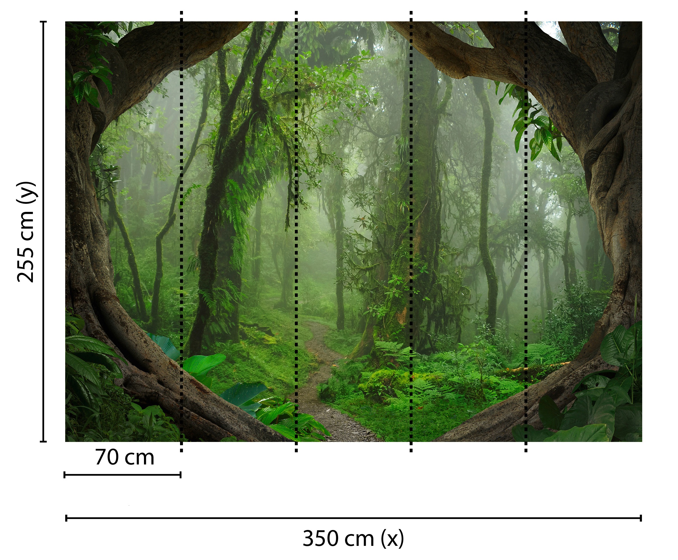 living walls Fototapete »Designwalls Tropical Forest«, Vlies, Wand, Schräge, Decke