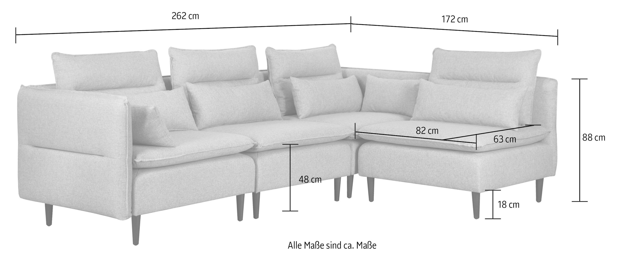 andas Ecksofa »ALVIK L-Form«, zusammengesetzt aus Modulen, erweiterbar mit Modulen der Serie