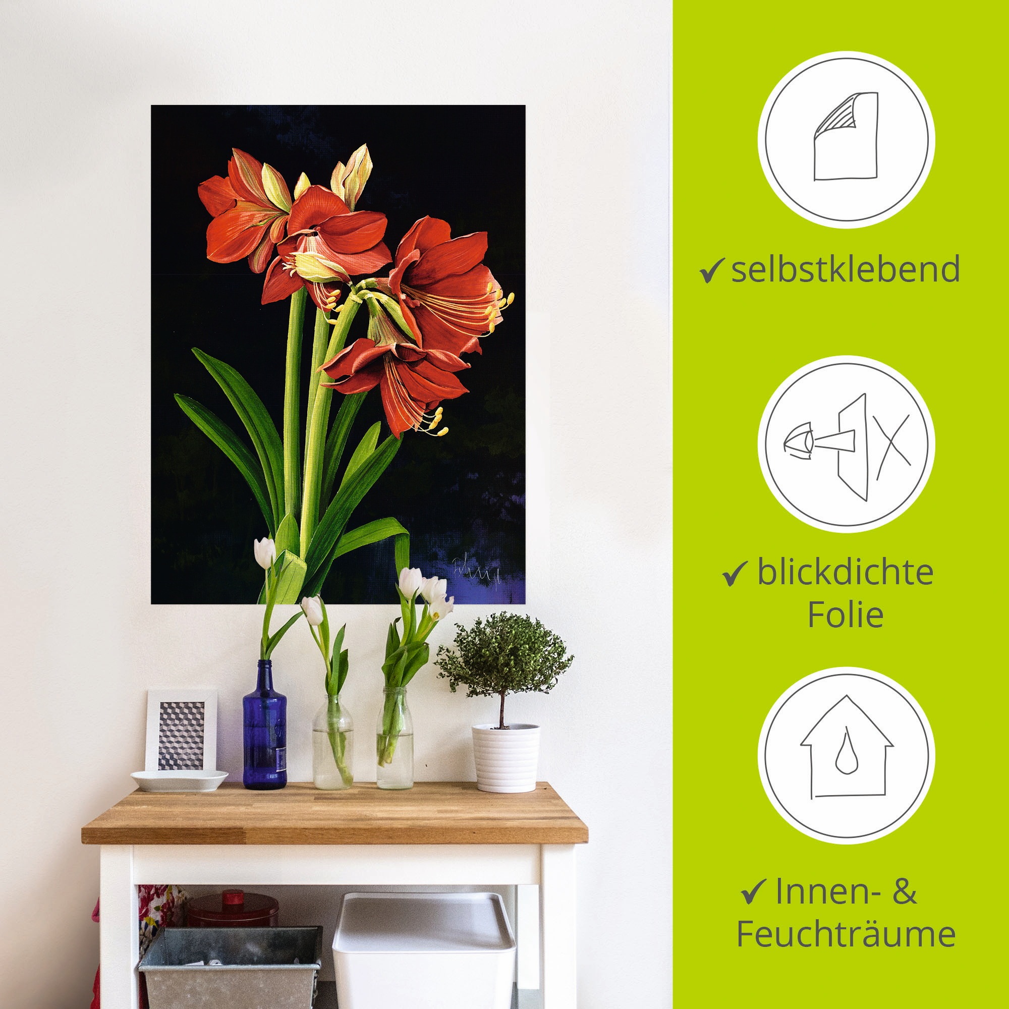 Artland Wandfolie »Amaryllis«, Blumen, (1 St.), selbstklebend