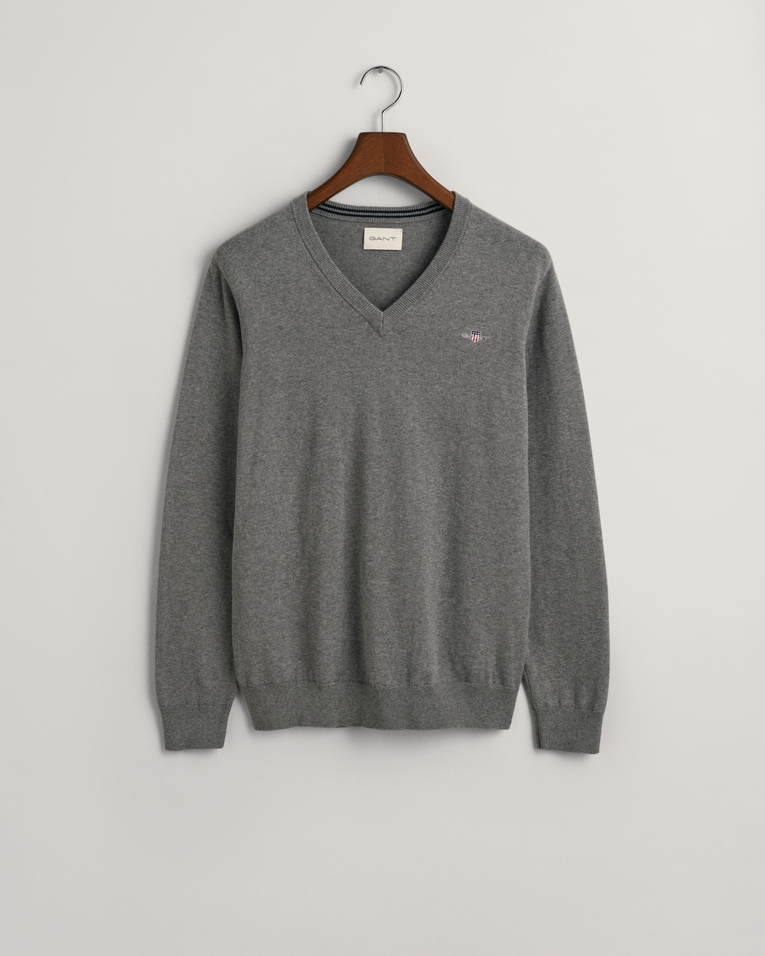 Gant V-Ausschnitt-Pullover »Classic Cotton V-Neck«, Premium Strickjersey aus weicher 100% Baumwolle, Übergangspullover