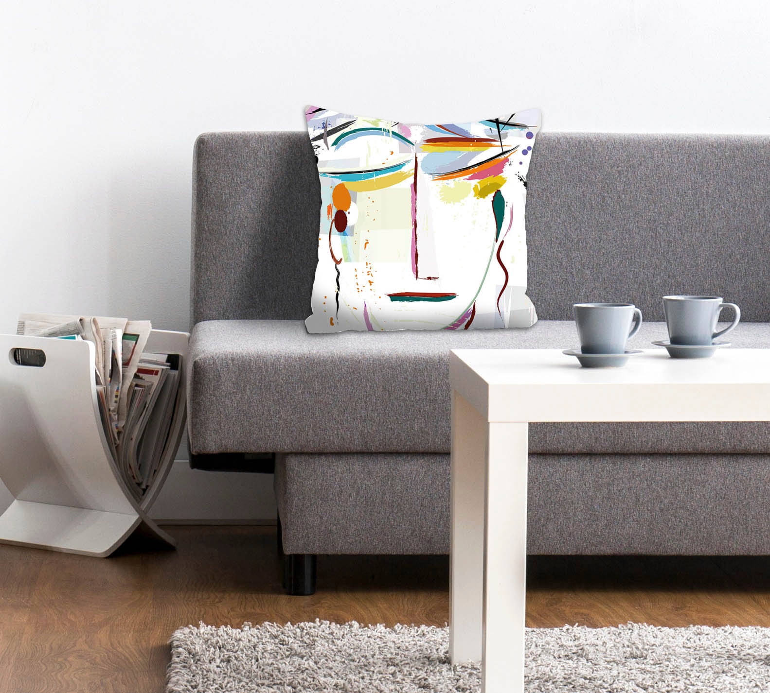 queence Dekokissen »Kim«, Kissenhülle,Abstraktes Gesicht,Modern,Kunstvoll,G günstig online kaufen