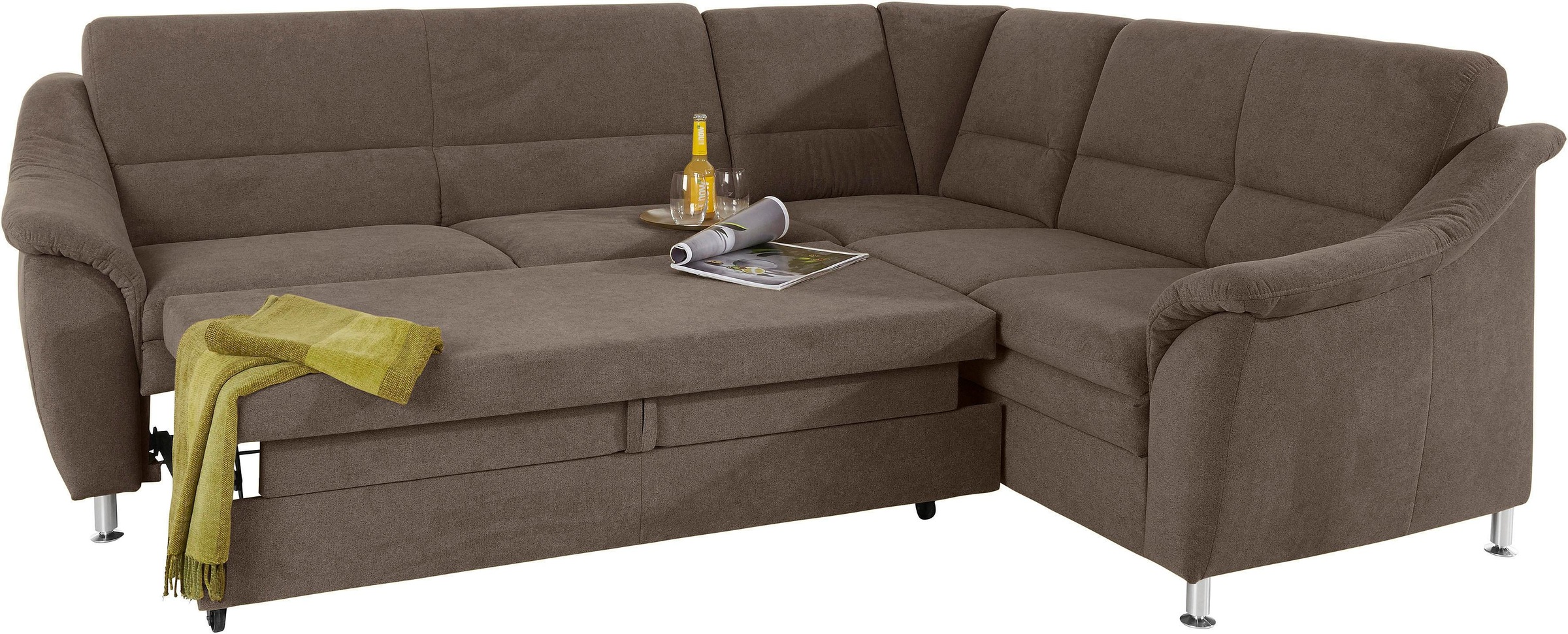 Places of Style Ecksofa »Cardoso L-Form«, Federkern, wahlweise mit Bett, Sc günstig online kaufen