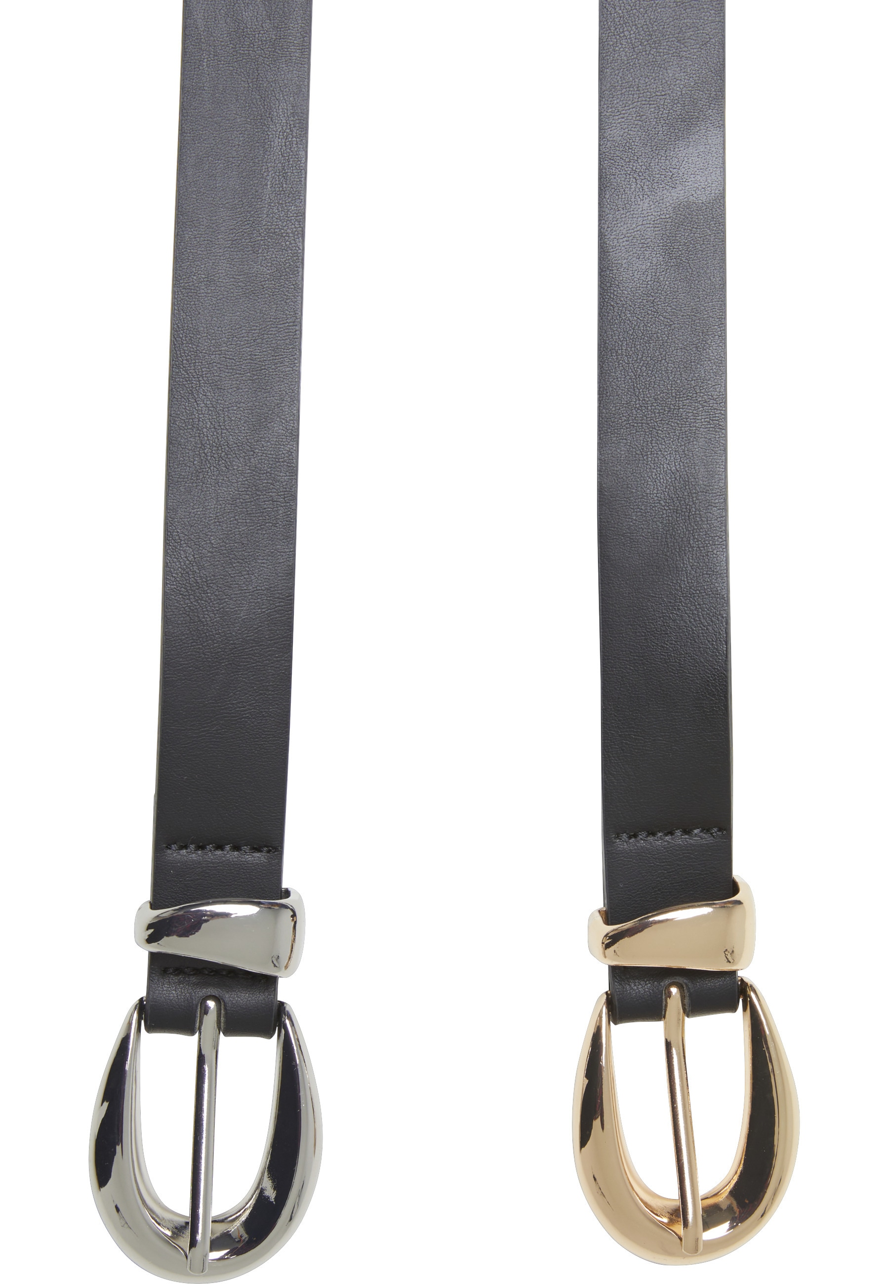 URBAN CLASSICS Synthetikgürtel »Urban Classics Chunky Buckle Loop Synthetic Leather Belt 2-Pack«
