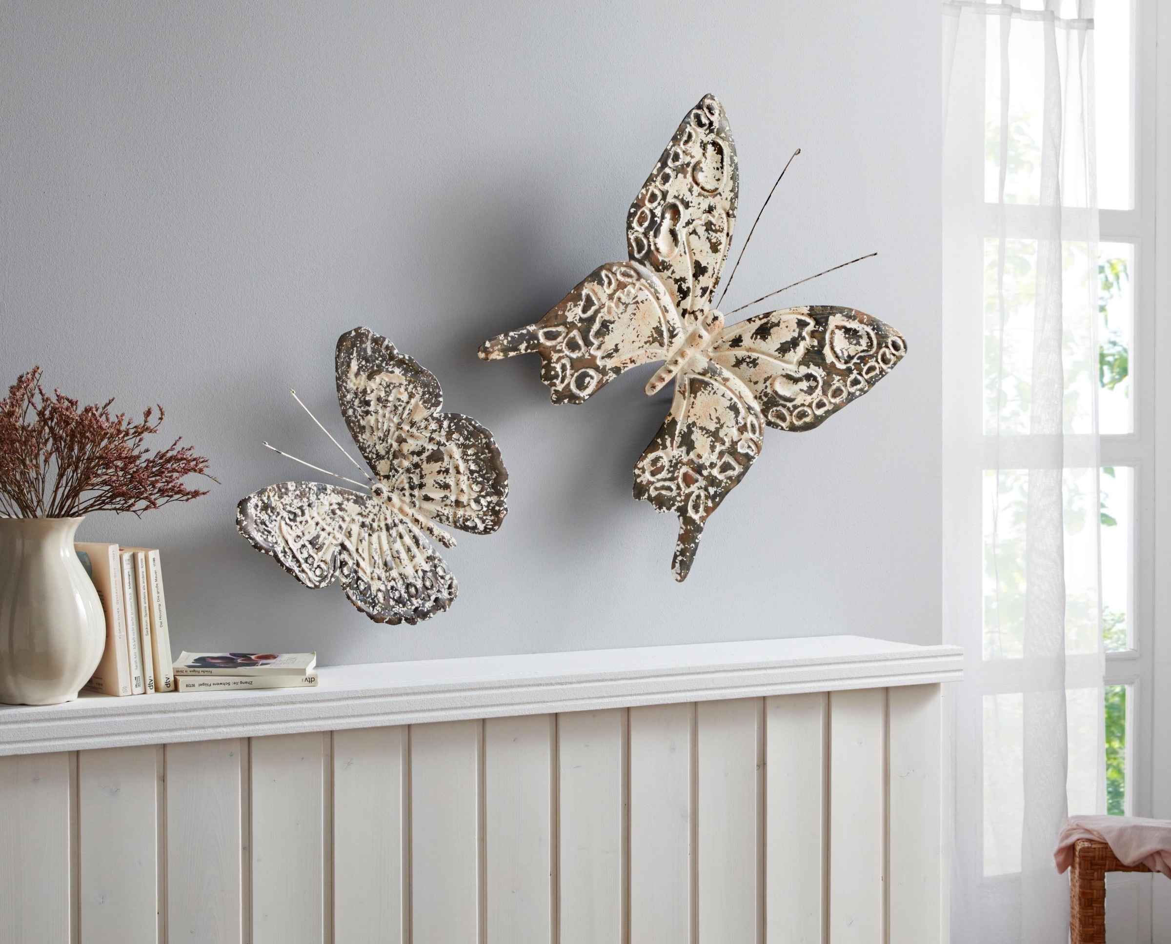 Home Wanddekoration, Wanddekoobjekt aus auf bestellen Vintage Metall Rechnung affaire Butterfly«, Schmetterling, »Wanddeko