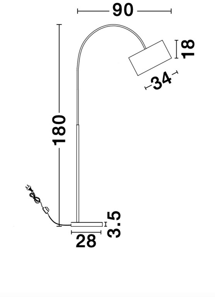 Nova Luce Bogenlampe »SAMA«, 1 flammig