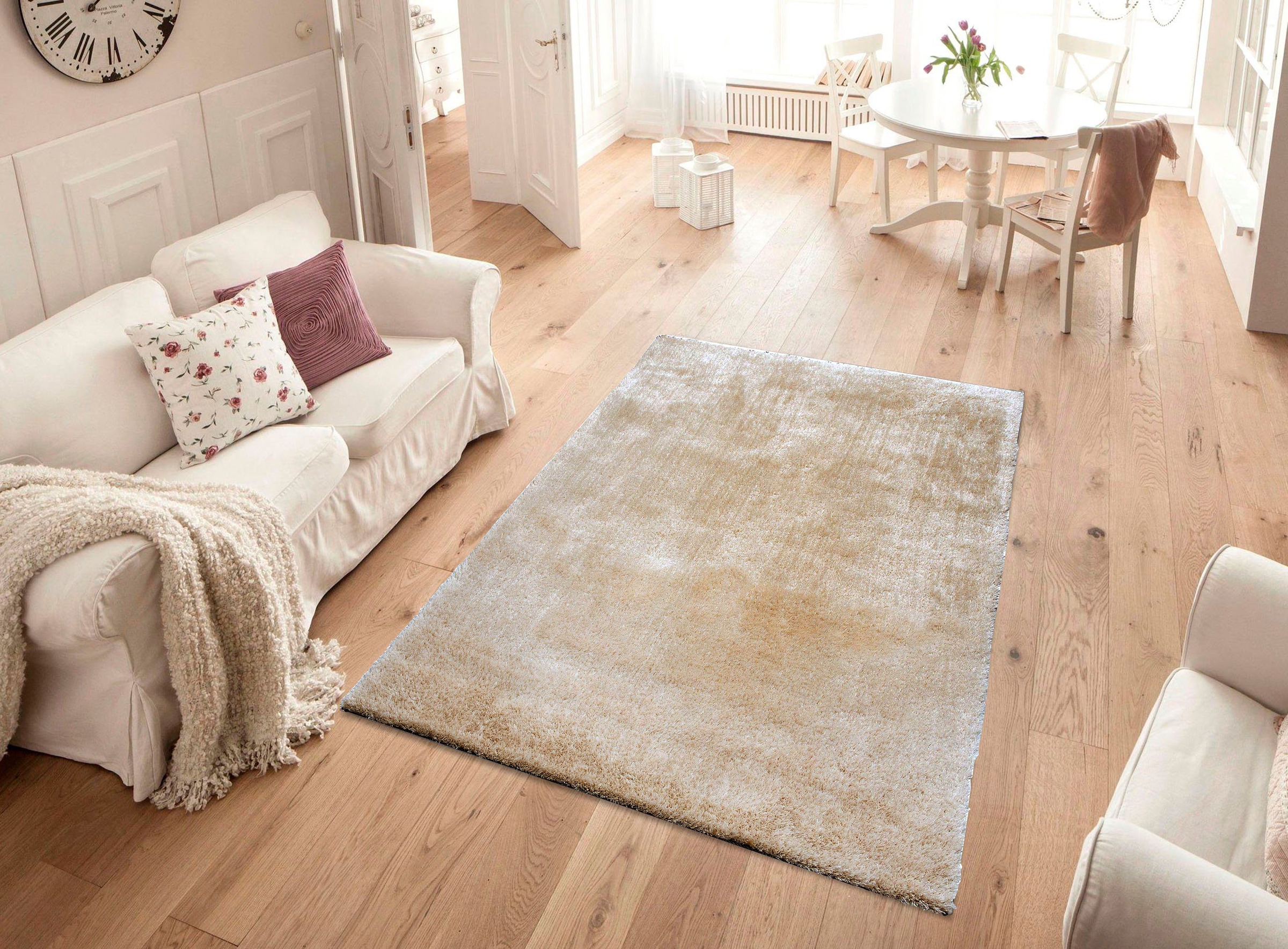 Home affaire Hochflor-Teppich »Deman«, rechteckig, 25 mm Höhe, Uni-Farben, Mikrofaser Teppiche, flauschig, Wohnzimmer, Schlafzimmer