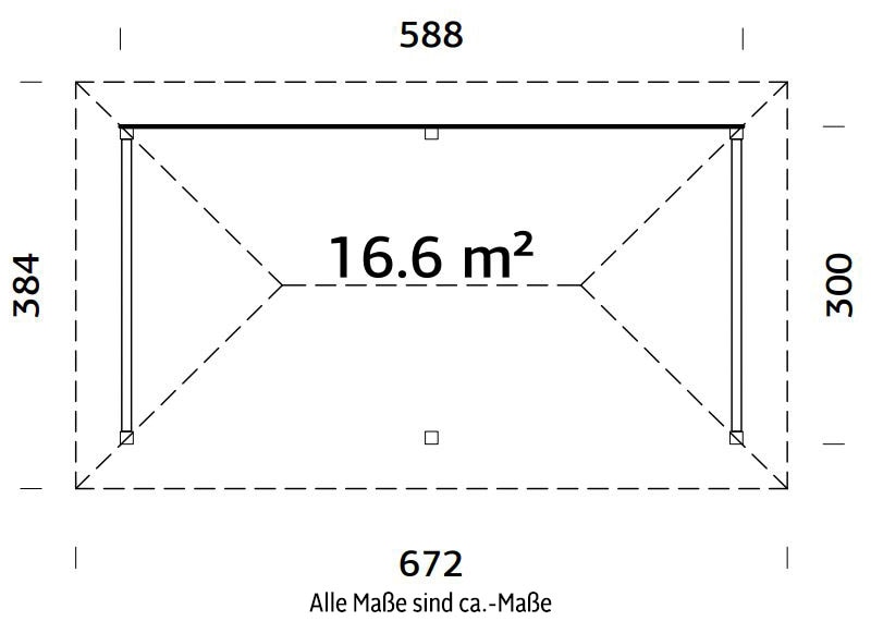 Palmako Holzpavillon »Bianca 16,6 m² Set 2«, BxTxH: 588x300x323 cm