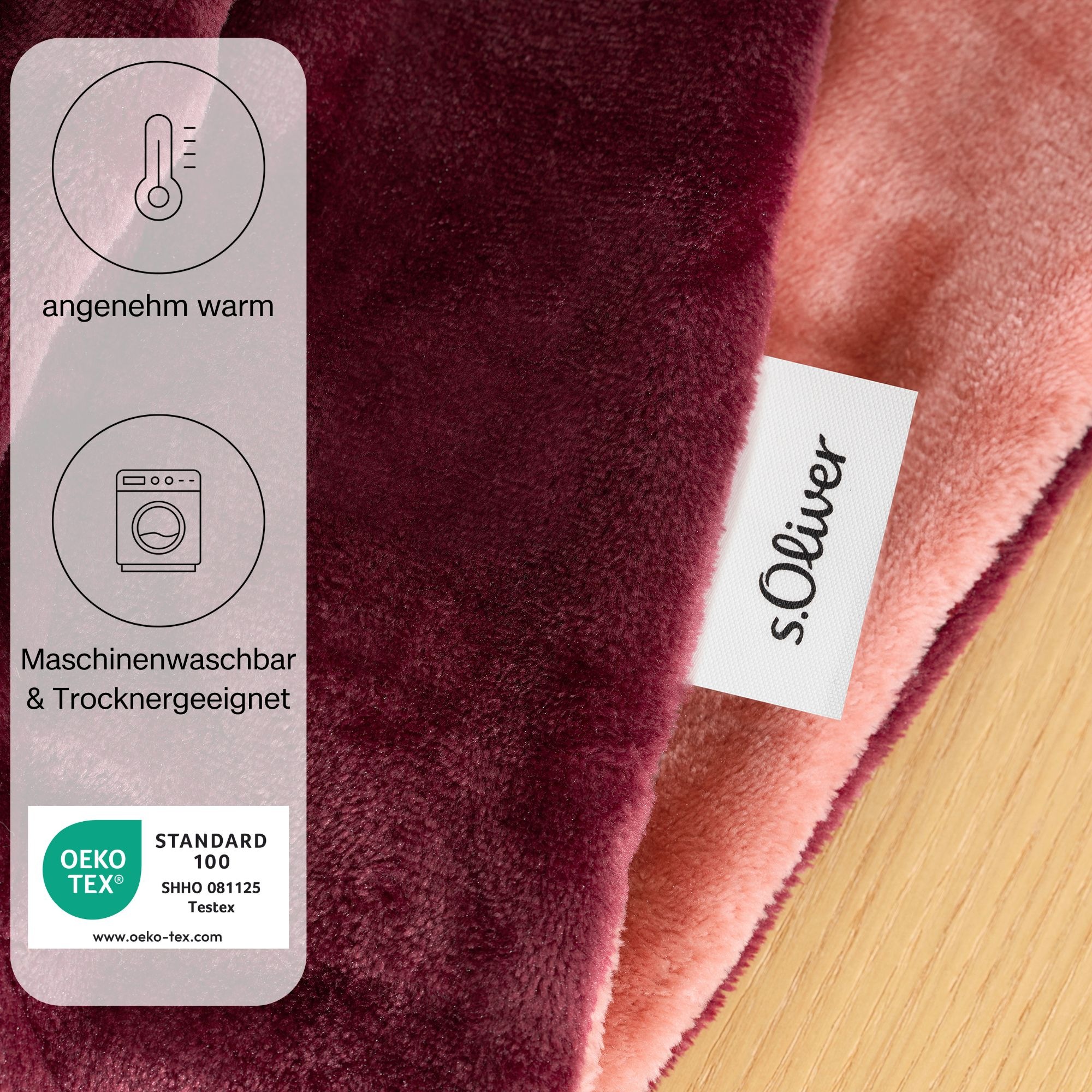 s.Oliver Wohndecke »Doublesoft, Kuscheldecke, Deal, Kissen geschenkt!«, Kuscheldecke, mit GRATIS-Zugabe: 2x Kissenhülle, mit Reißverschluss