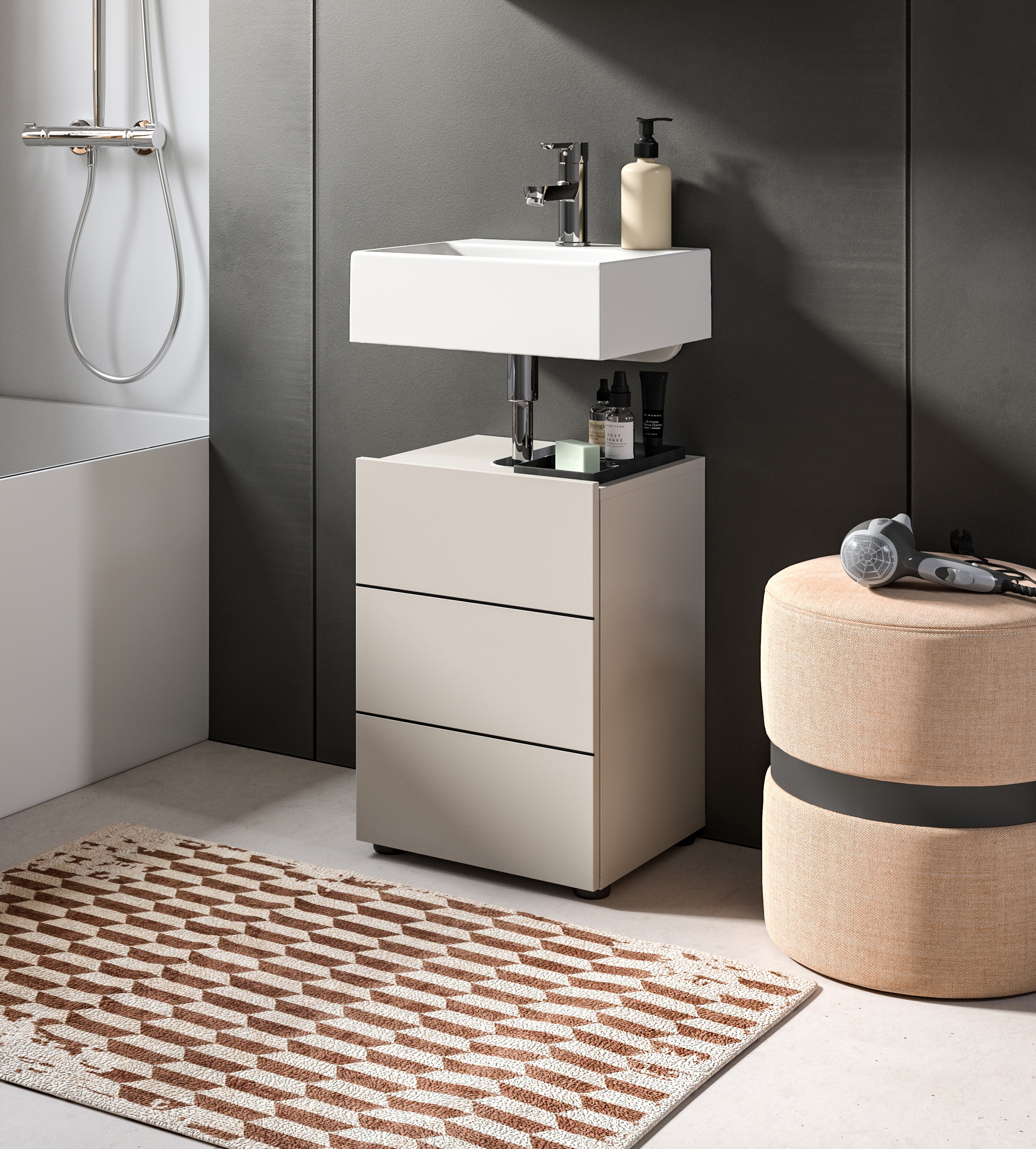 welltime Waschbeckenunterschrank »BIEL, Breite: 38 cm, 1 Tür, 2 Fächer, Sip günstig online kaufen