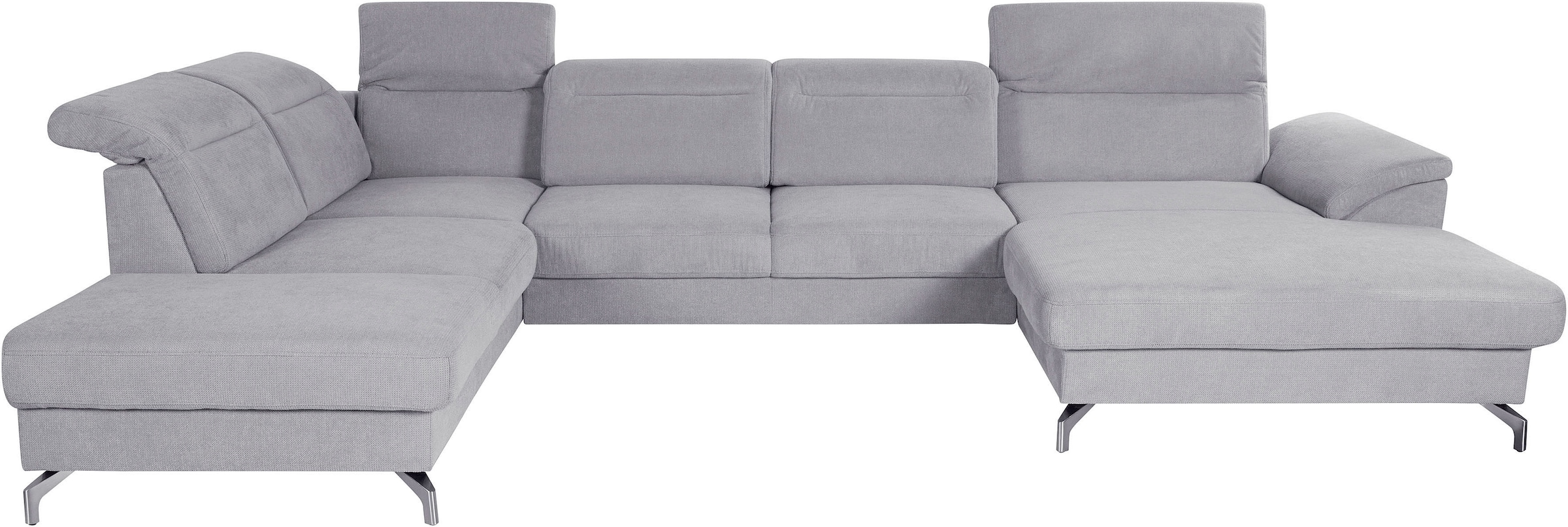 sit&more Wohnlandschaft »Percy U-Form«, 12 cm Fußhöhe, Sitztiefenverstellung, wahlweise in 2 Fußfarben