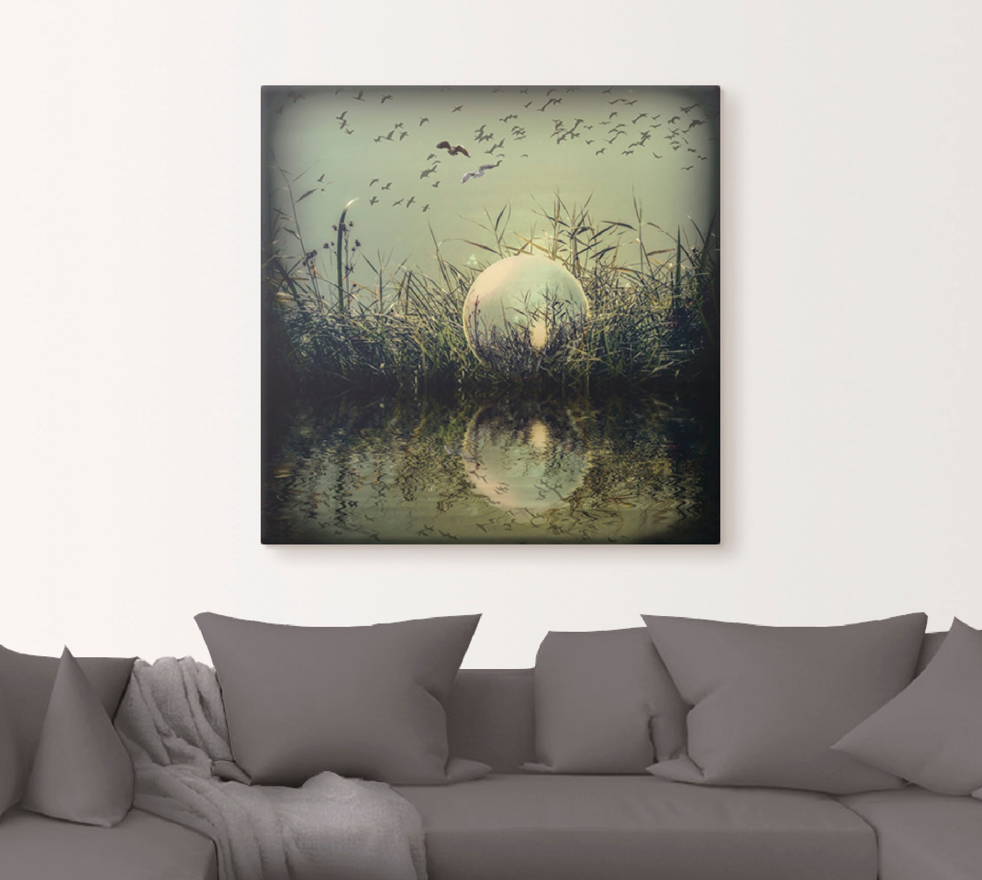 Artland Wandbild »In der Glaskugel - Mystische Au«, Landschaften, (1 St.), als Alubild, Outdoorbild, Leinwandbild, Poster in verschied. Größen
