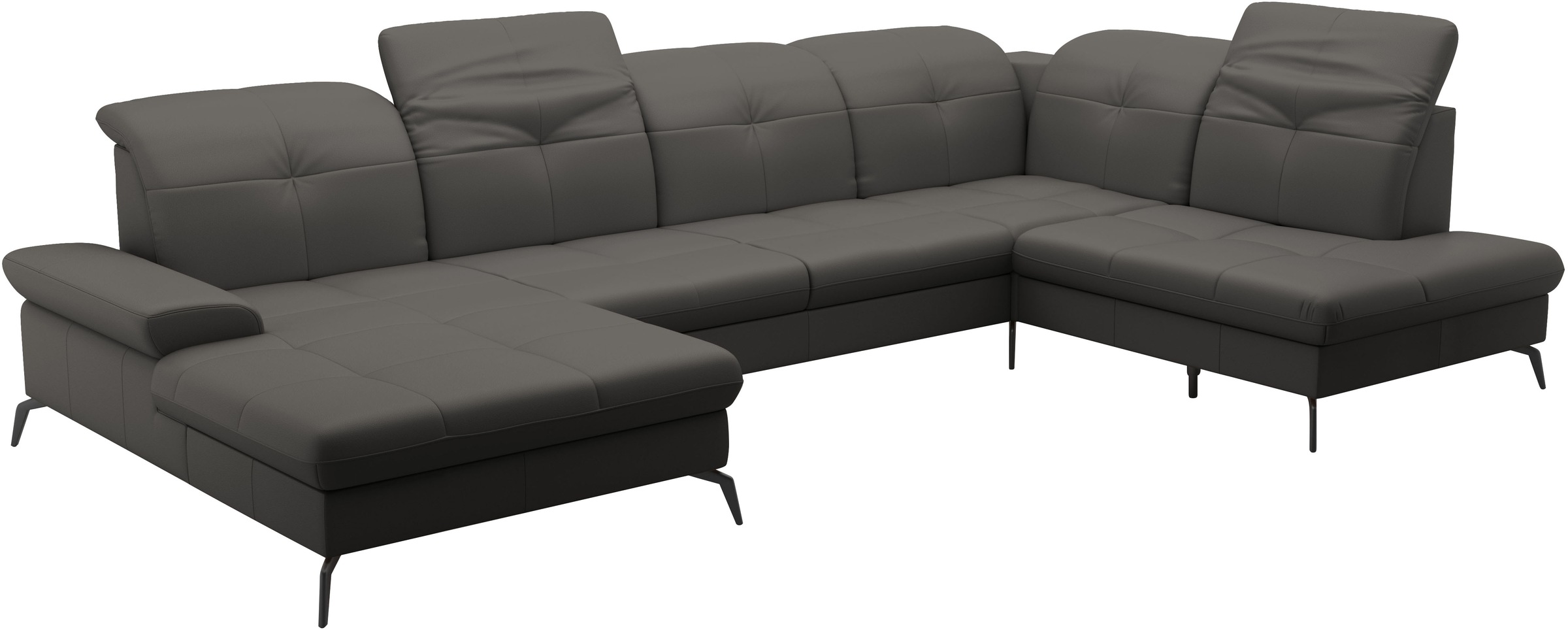 sit&more Wohnlandschaft »Amica, U-Form, inkl. Sitztiefenverstellung und Armteilverstellung«, wahlweise mit Kopfteilverstellung, Bettfunktion und Bettkasten