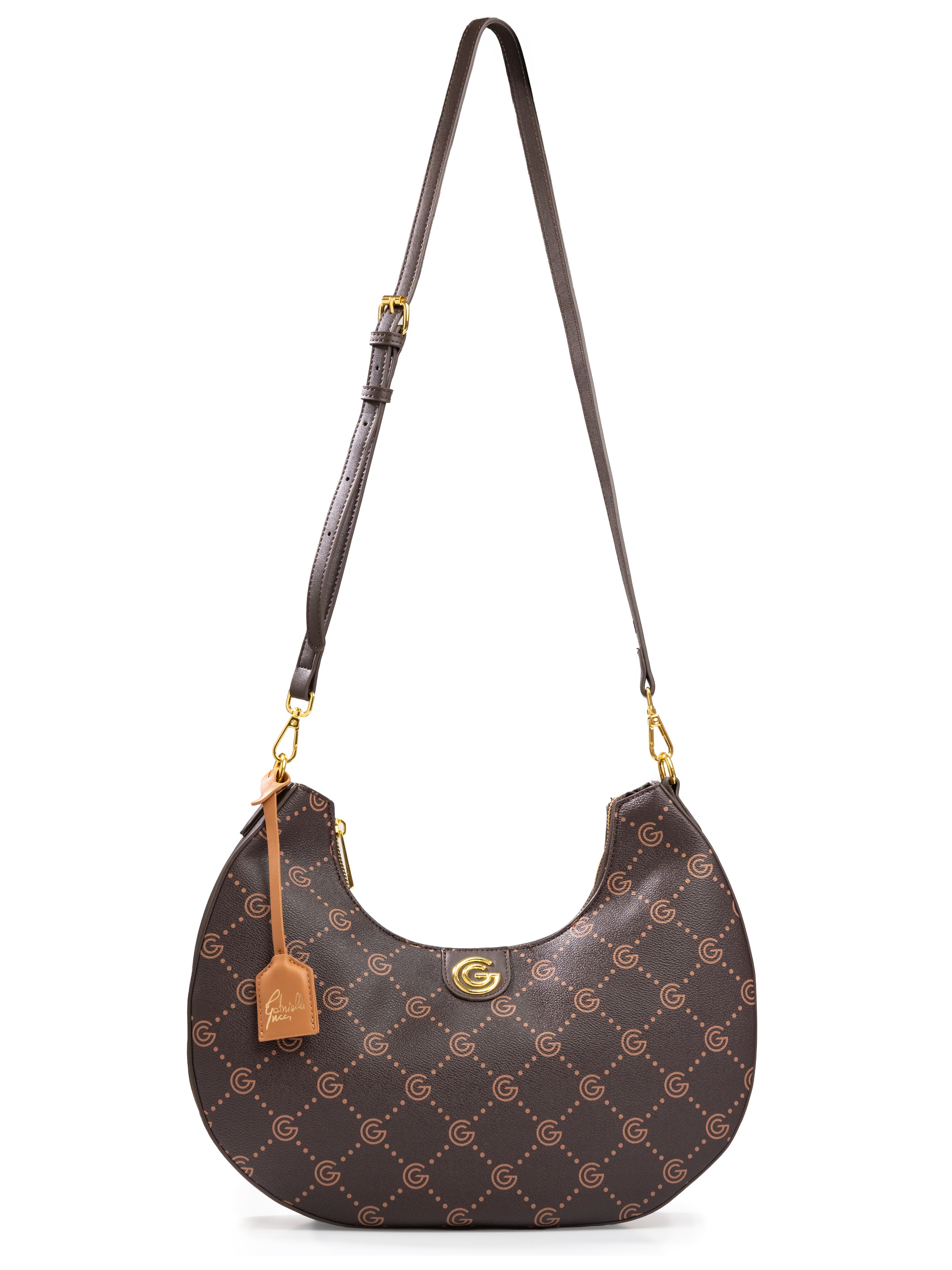 Gabriella GUCCI Hobo »JENNIFER« Damen Henkeltasche, Schultertasche, Umhängetasche mit Logoapplikation