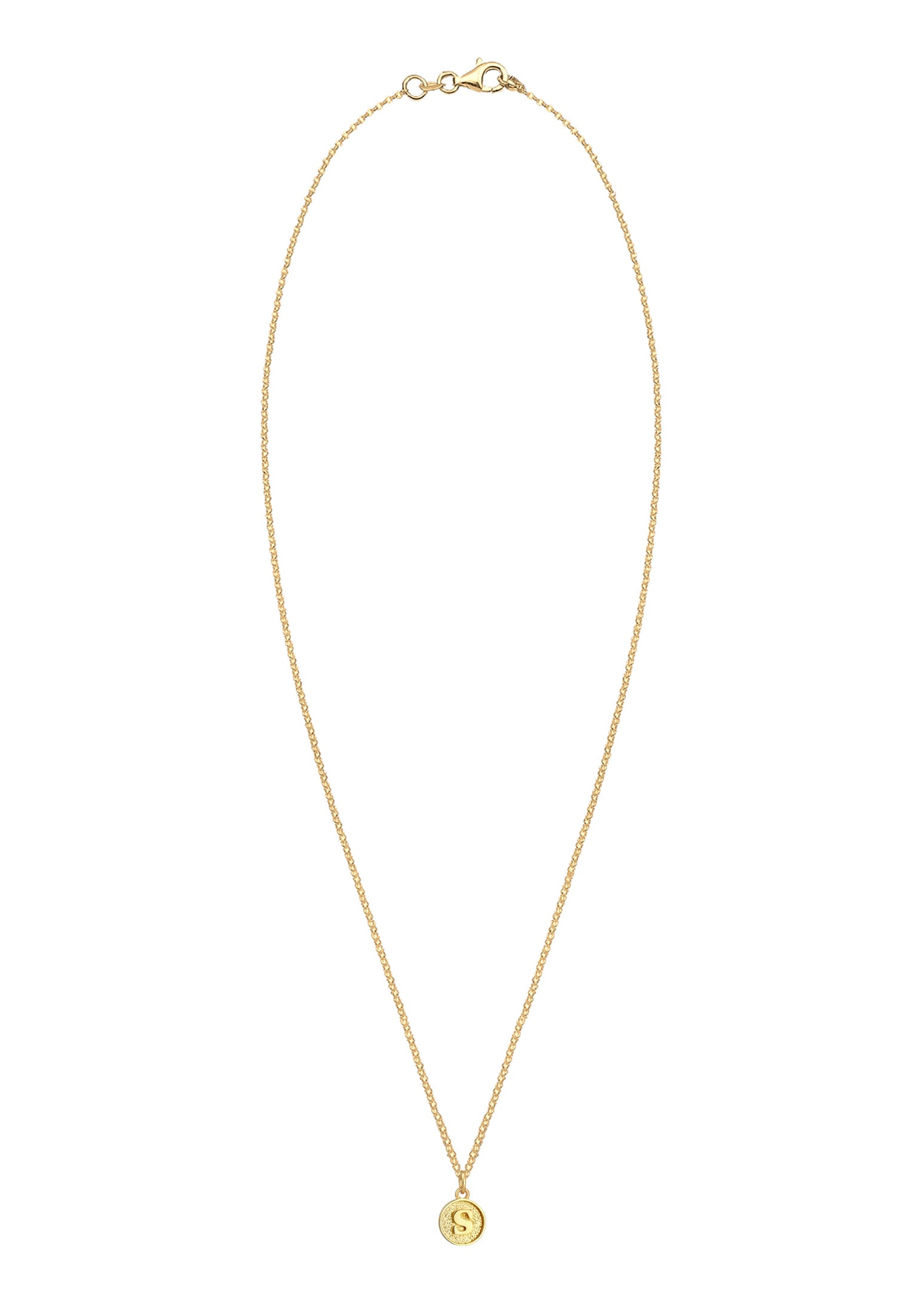 Elli Kette mit Anhänger »Plättchen Vintage Buchstabe S Initialen 925 Sterling Silber«