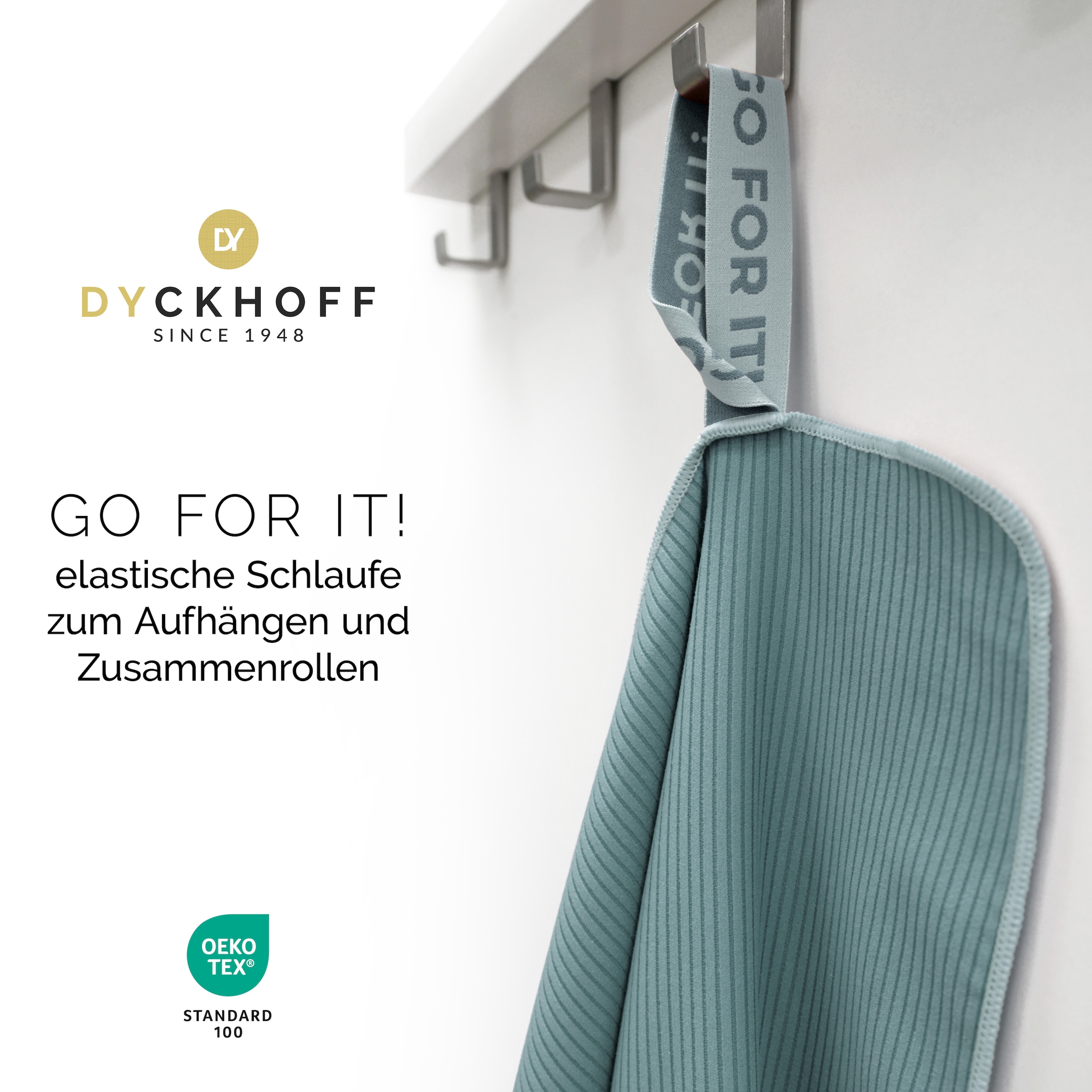 Dyckhoff Handtuch »Mikrofaser Sporttuch Struktur« Mit Überstülpkapuze, Schnelltrocknend, Leicht, Reißverschlusstasche